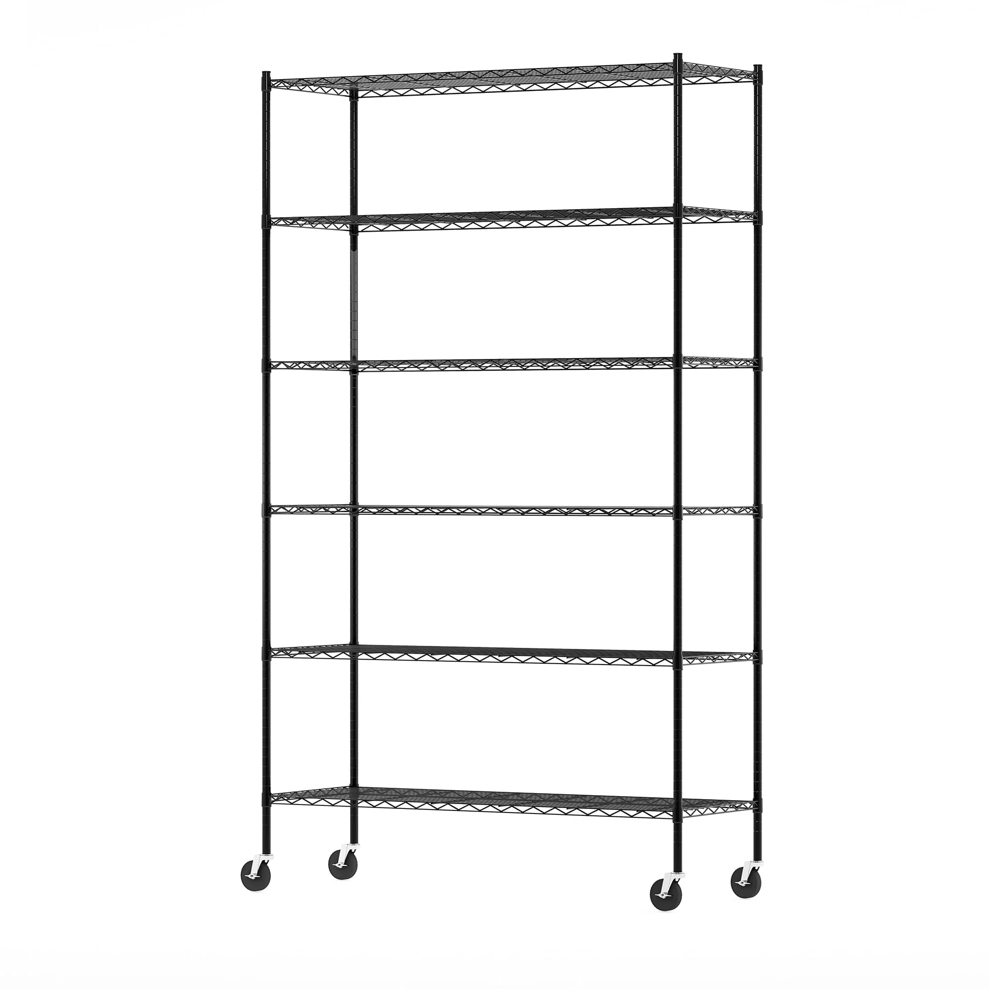 Furinno Wayar 6-Tier Metal Storage Shelf Rack, 48 x 18 x 82, Black - image 6