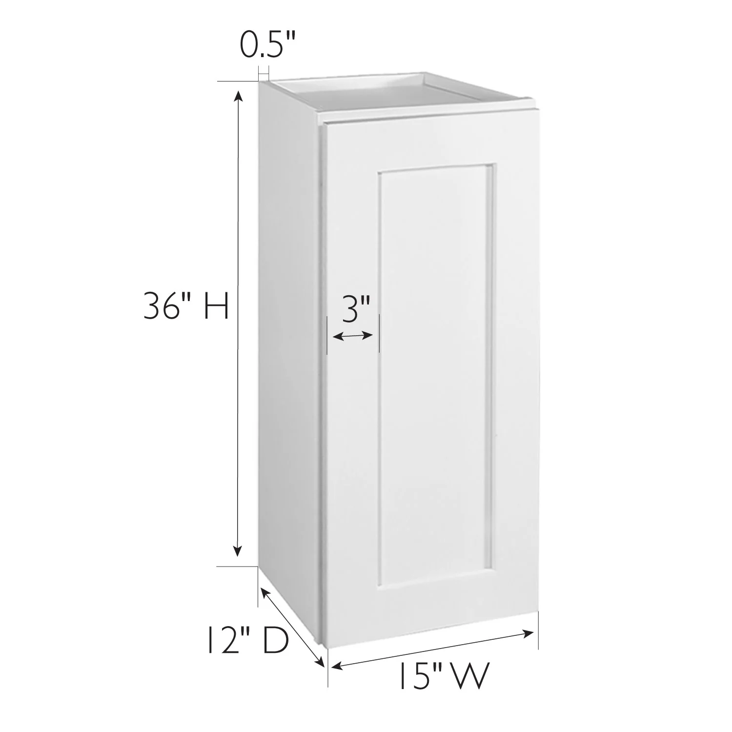 Design House Brookings Ready to Assemble Shaker Style Wall Kitchen Cabinet (15" x 36" x 12"), White - image 6