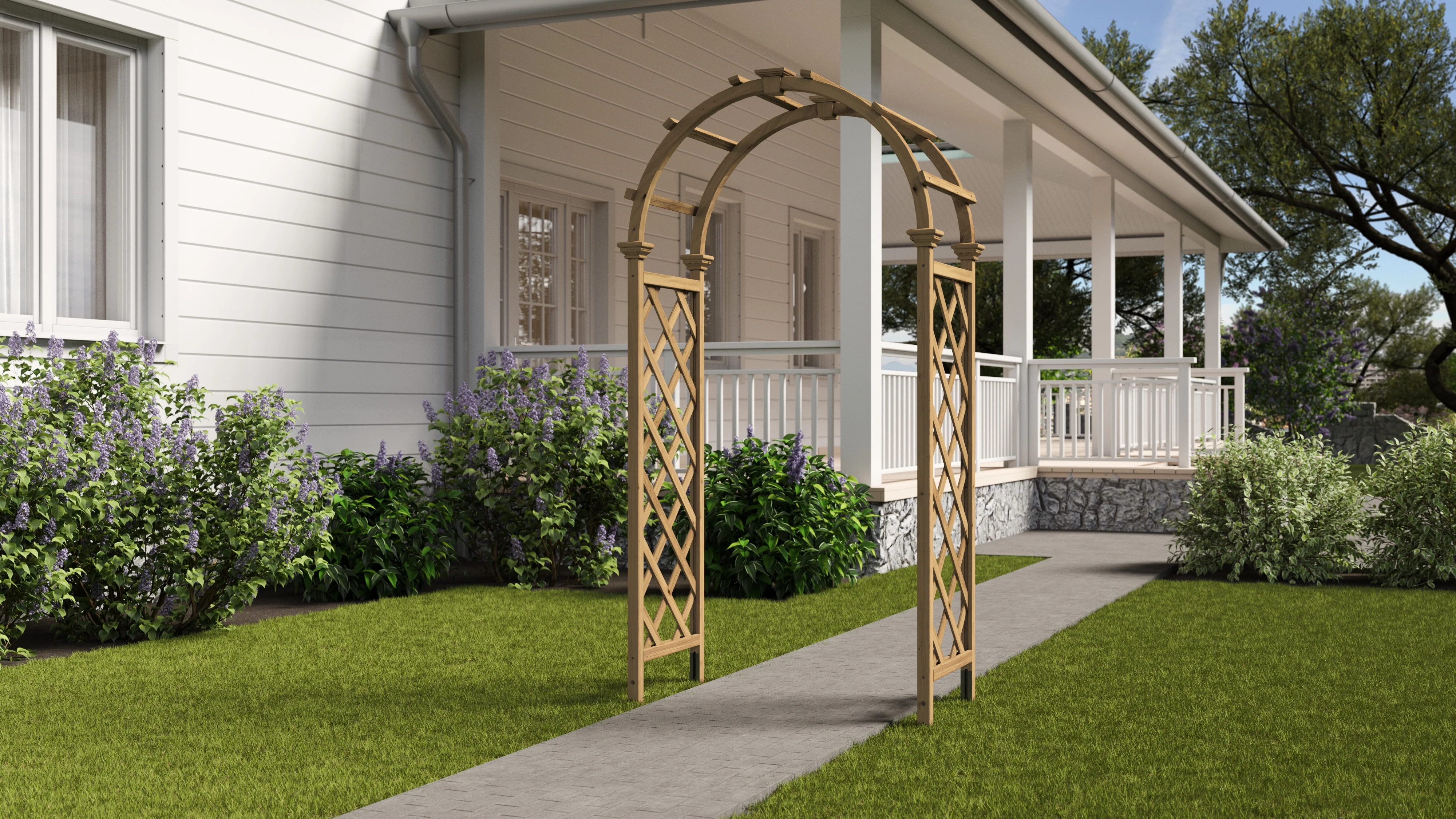 Vita 43"L x 23"W x 81"H Cedar Arbor, Golden Brown, VA68893 - image 1