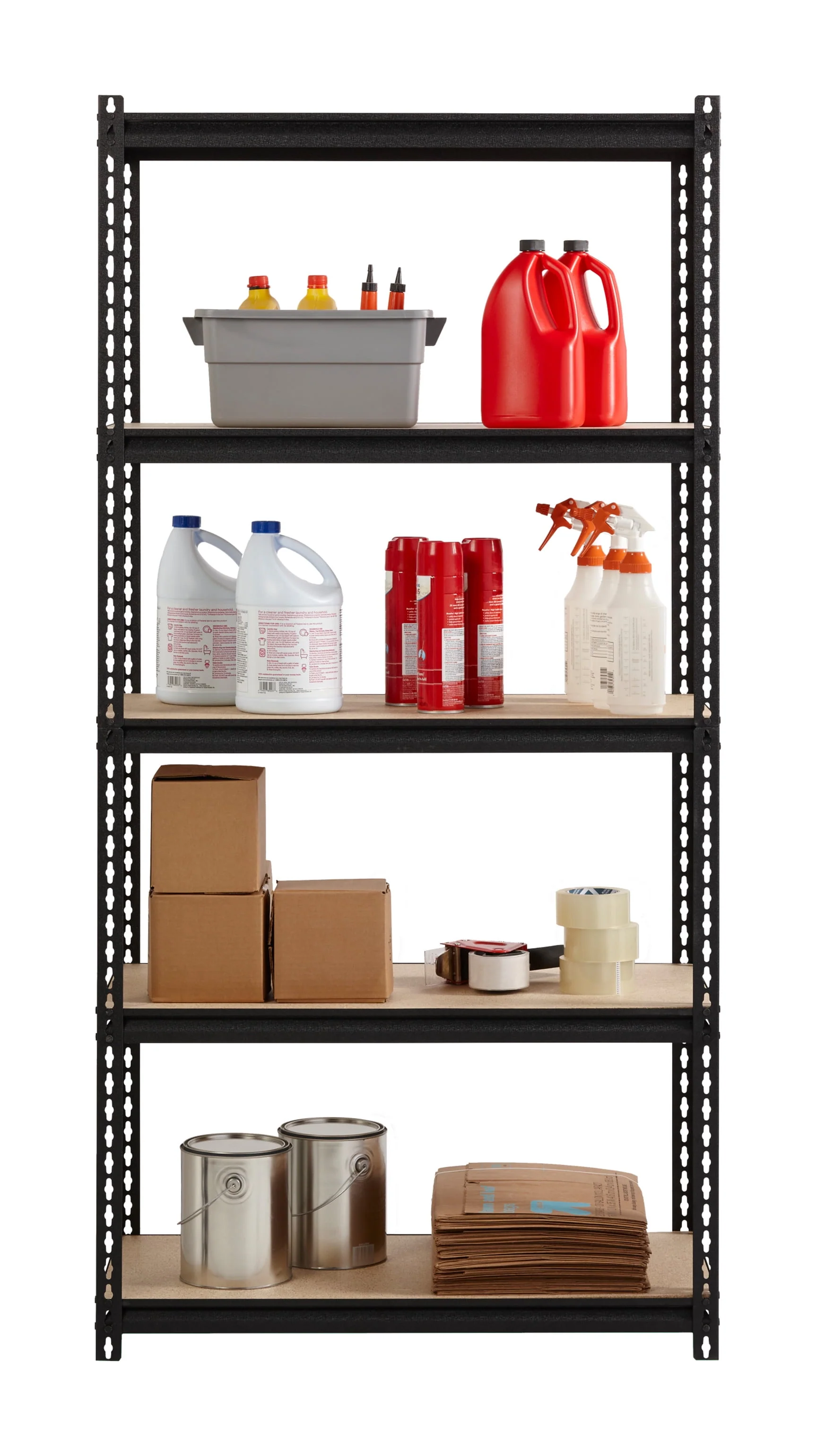 Iron Horse 2300 Riveted Steel Shelving 4-Shelf Unit, 18D x 36W x 60H, Black - image 5