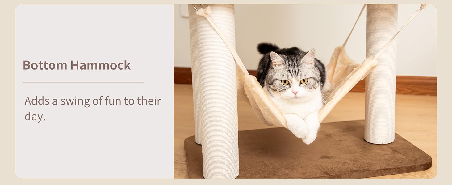 cat tree large indoor hammock capsule clear bowl solid wood tower kitties