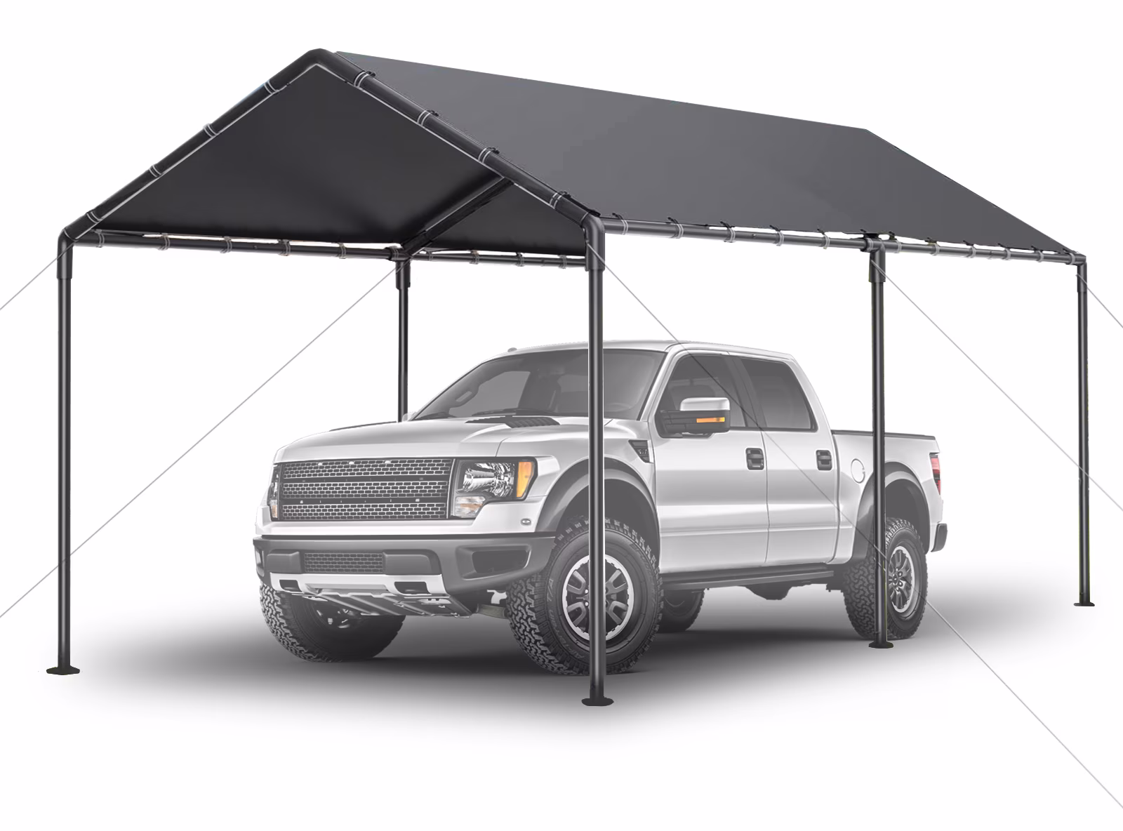 TANGJEAMER 10.00 x 20.00 x 9.20 Feet Beige Carport - image 6