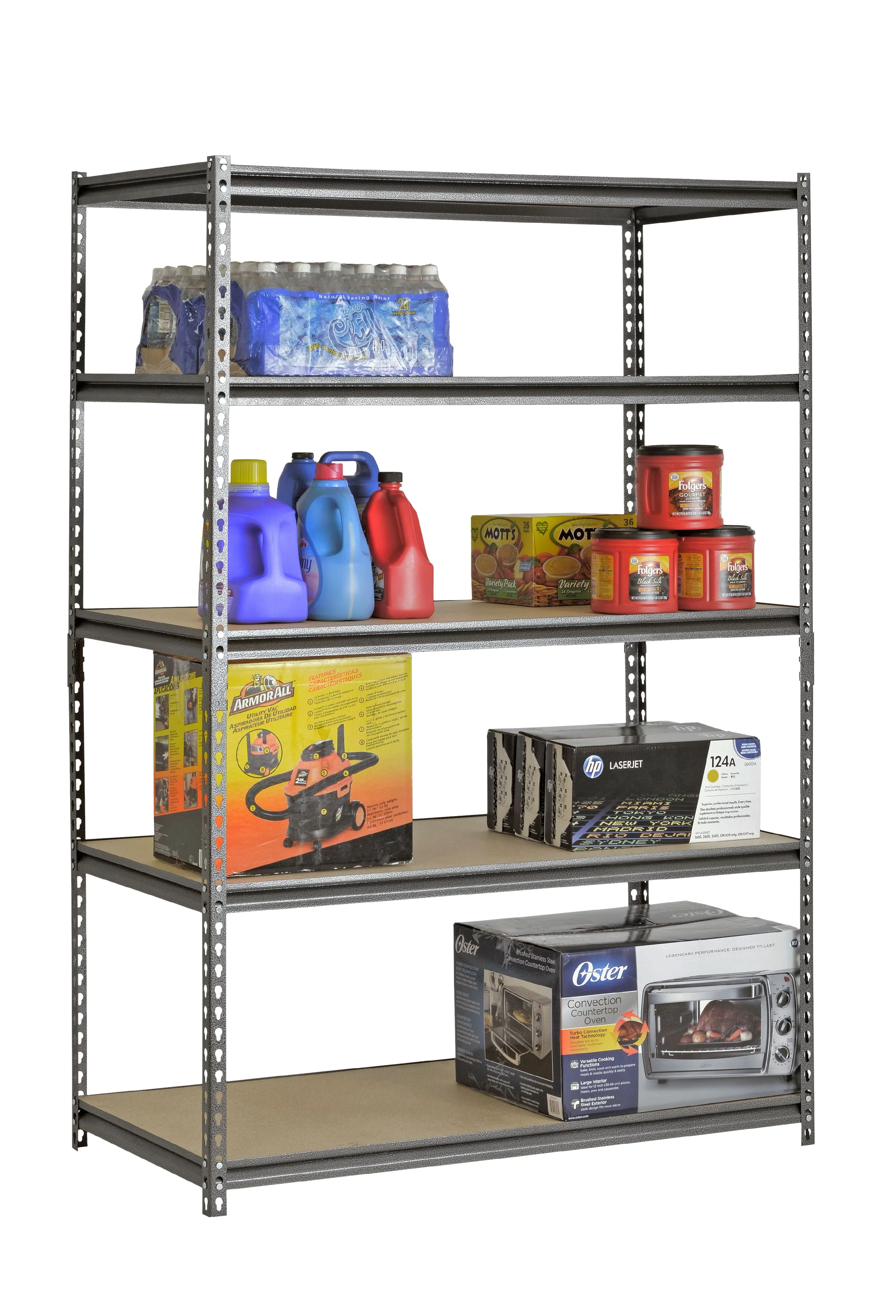 Muscle Rack 48"W x 24"D x 72"H 5-Shelf Steel Freestanding Shelves, Silver - image 7