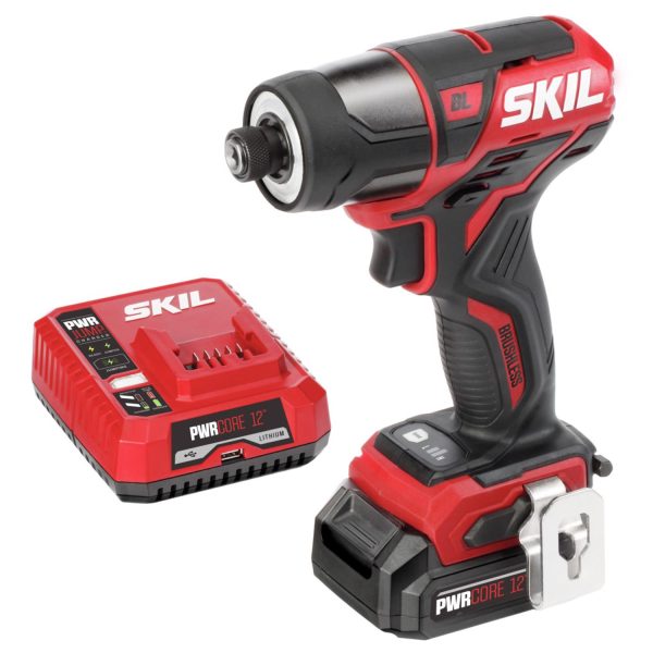 12V Cordless Brushless Impact Driver Kit, 1/4-Inch Hex with 2 Batteries and Charger - product image 1