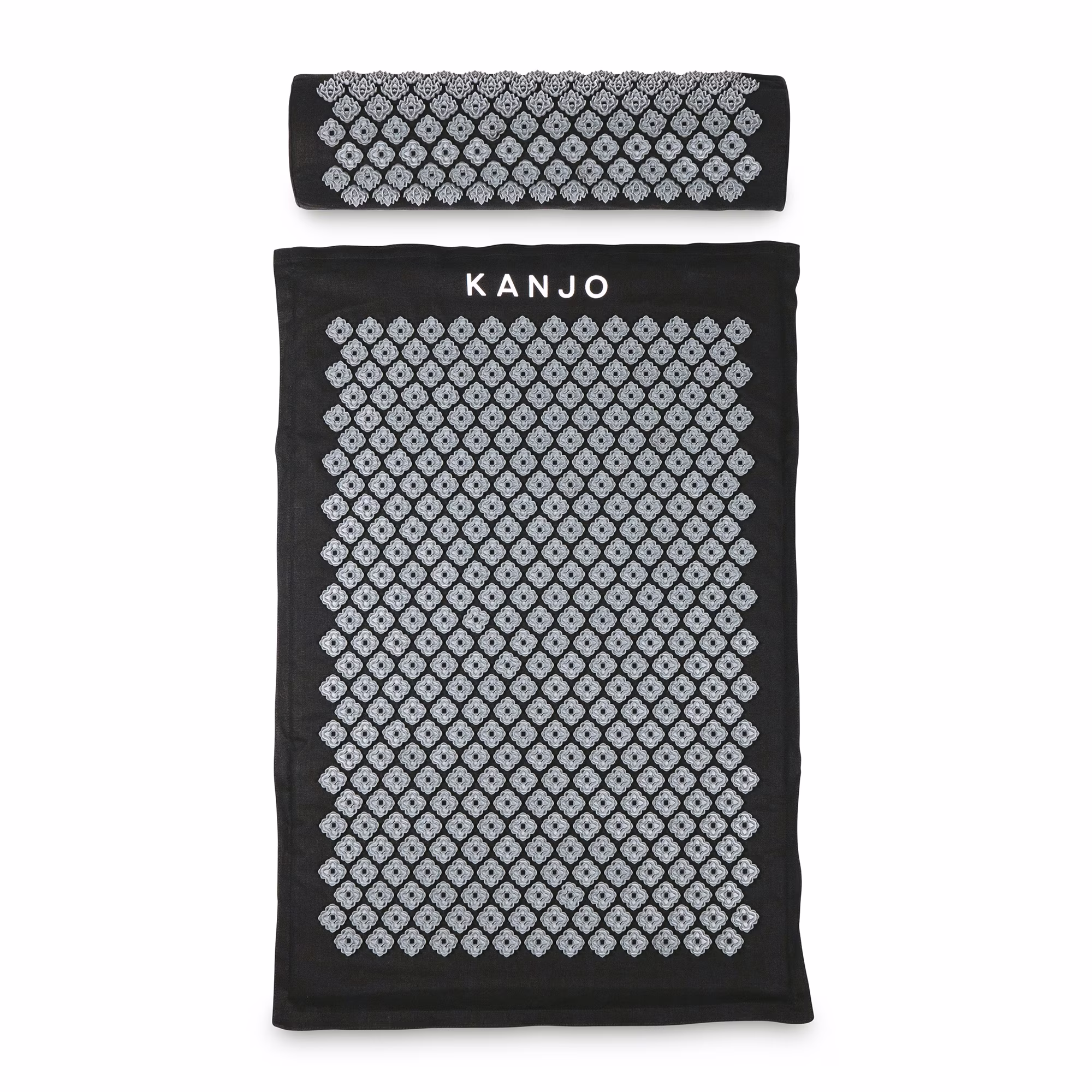 Kanjo Acupressure Mat Set Mat: 24 X 34 Inch / Pillow: 6 X 22 Inch Black White KANMATXL - image 1