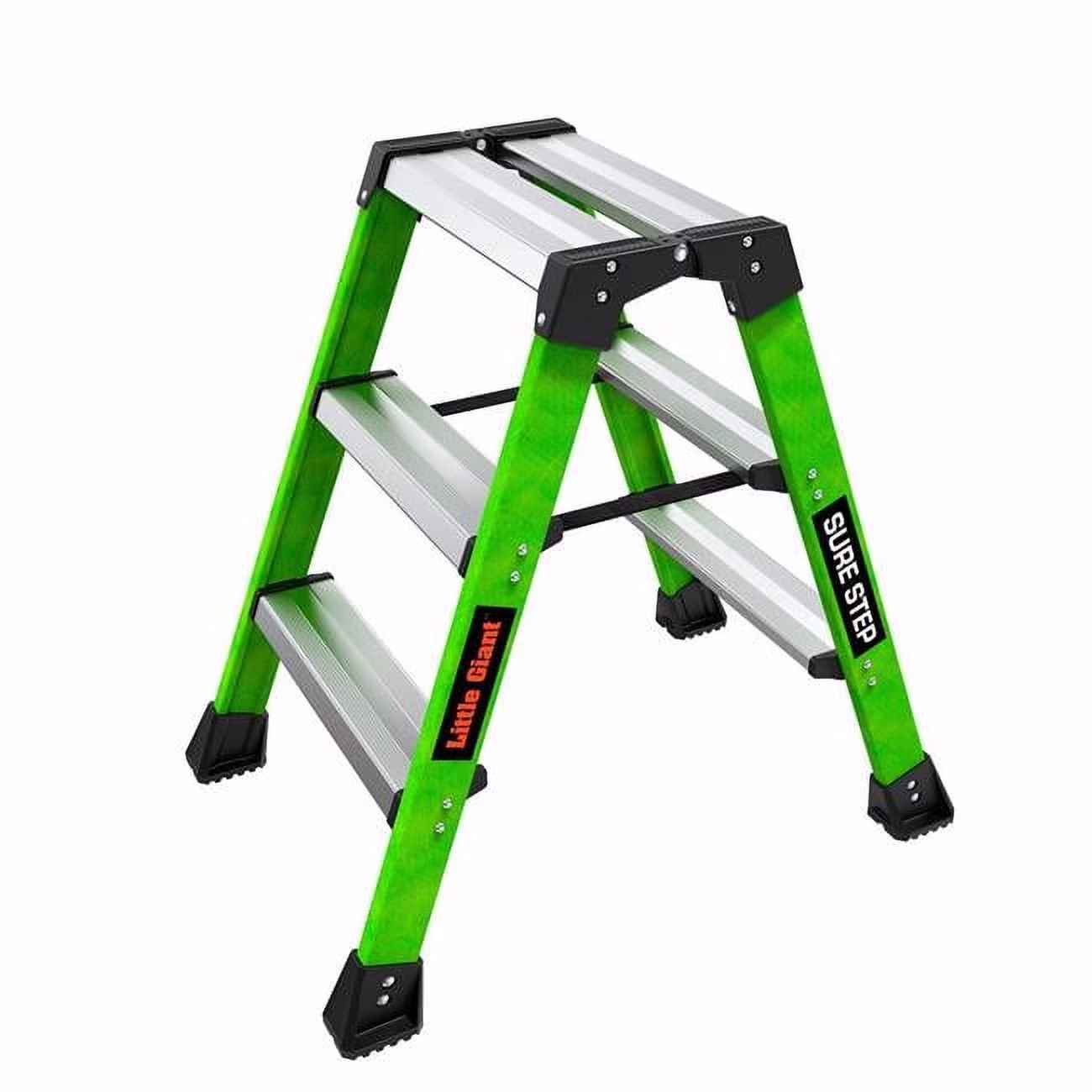Little Giant Ladders B3145015 Sure Step Double Sided 3 Step Stool - 5 x 21 x 18 in. - Green - image 1