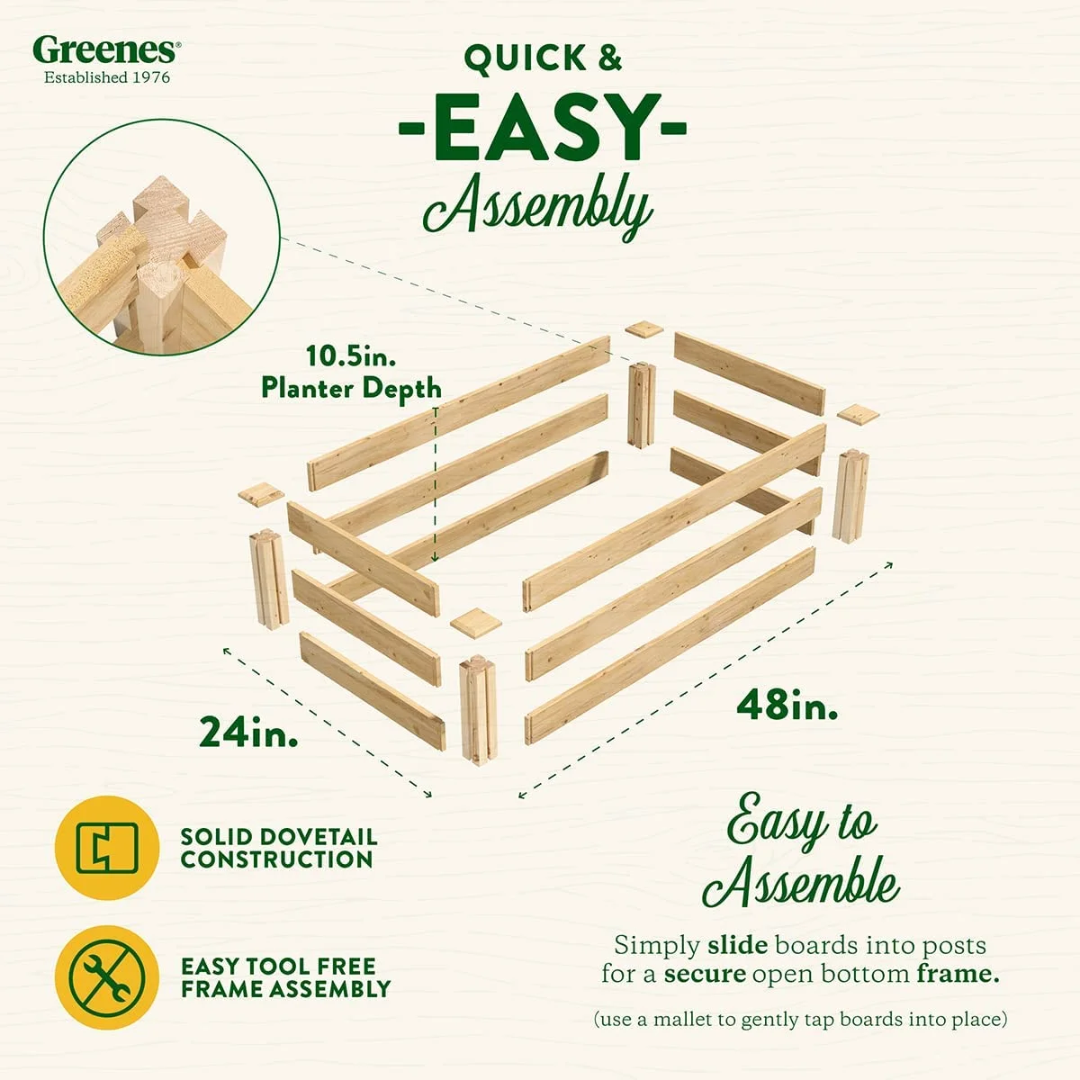 Original Cedar Raised Garden Bed, 2' x 4' x 10.5" - Made in with North Cedar - image 4