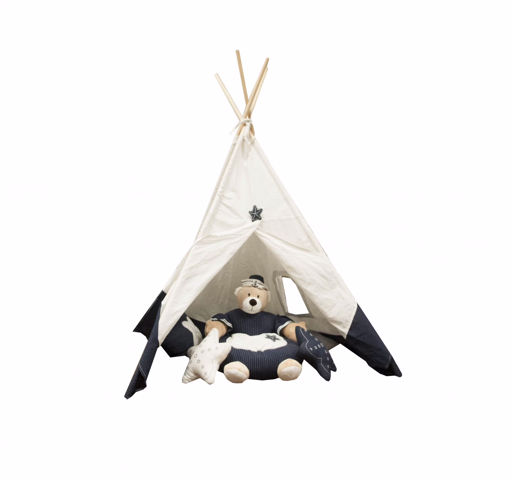 51.2" x 55.11" x 72.85" WhiteBlue Fabric Tent - image 1