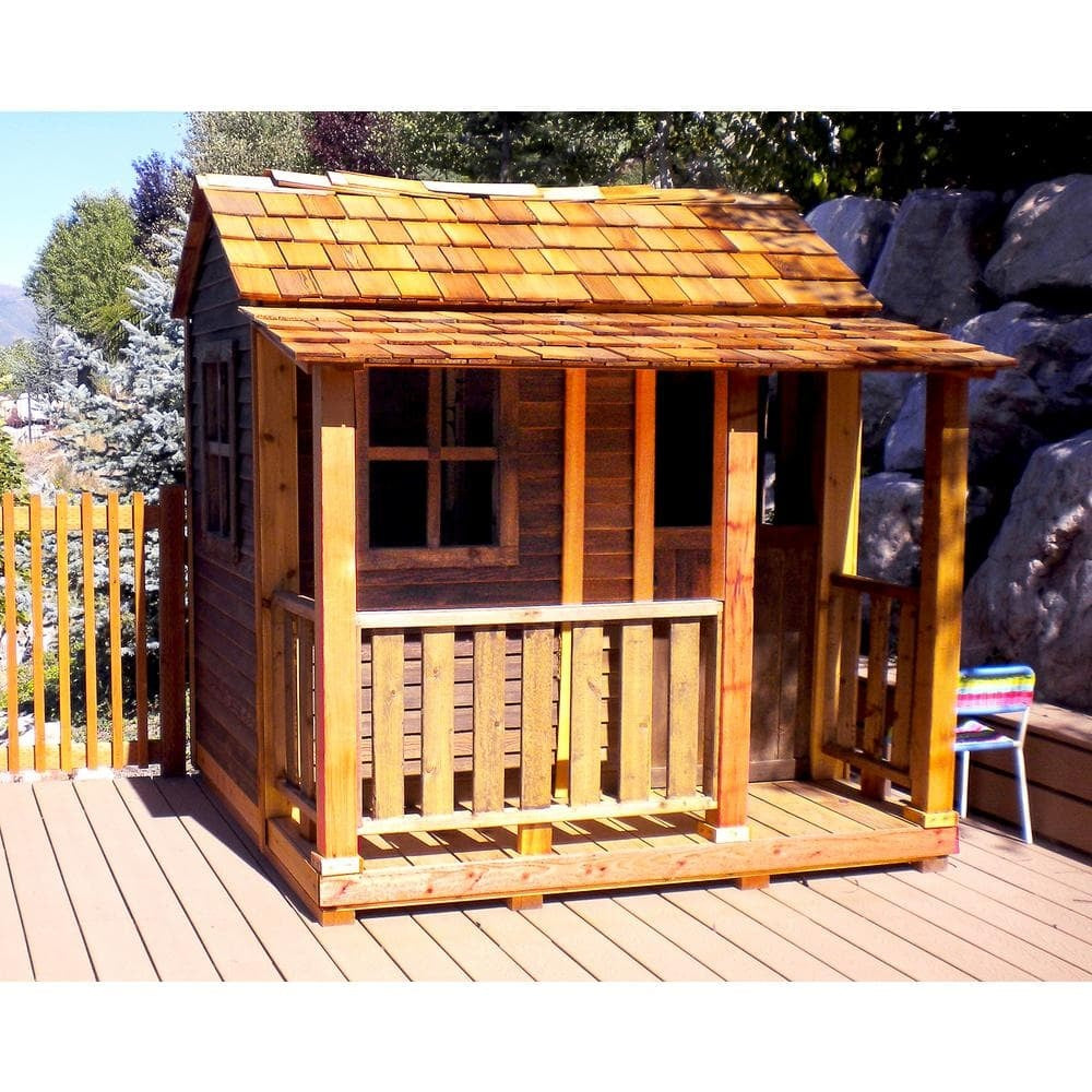 Little Squirt 6x6 ft Cedar Wooden Playhouse for Kids, Outdoor Backyard Playhouse with Dutch Door, Screened Windows & Floor Included - product image 8