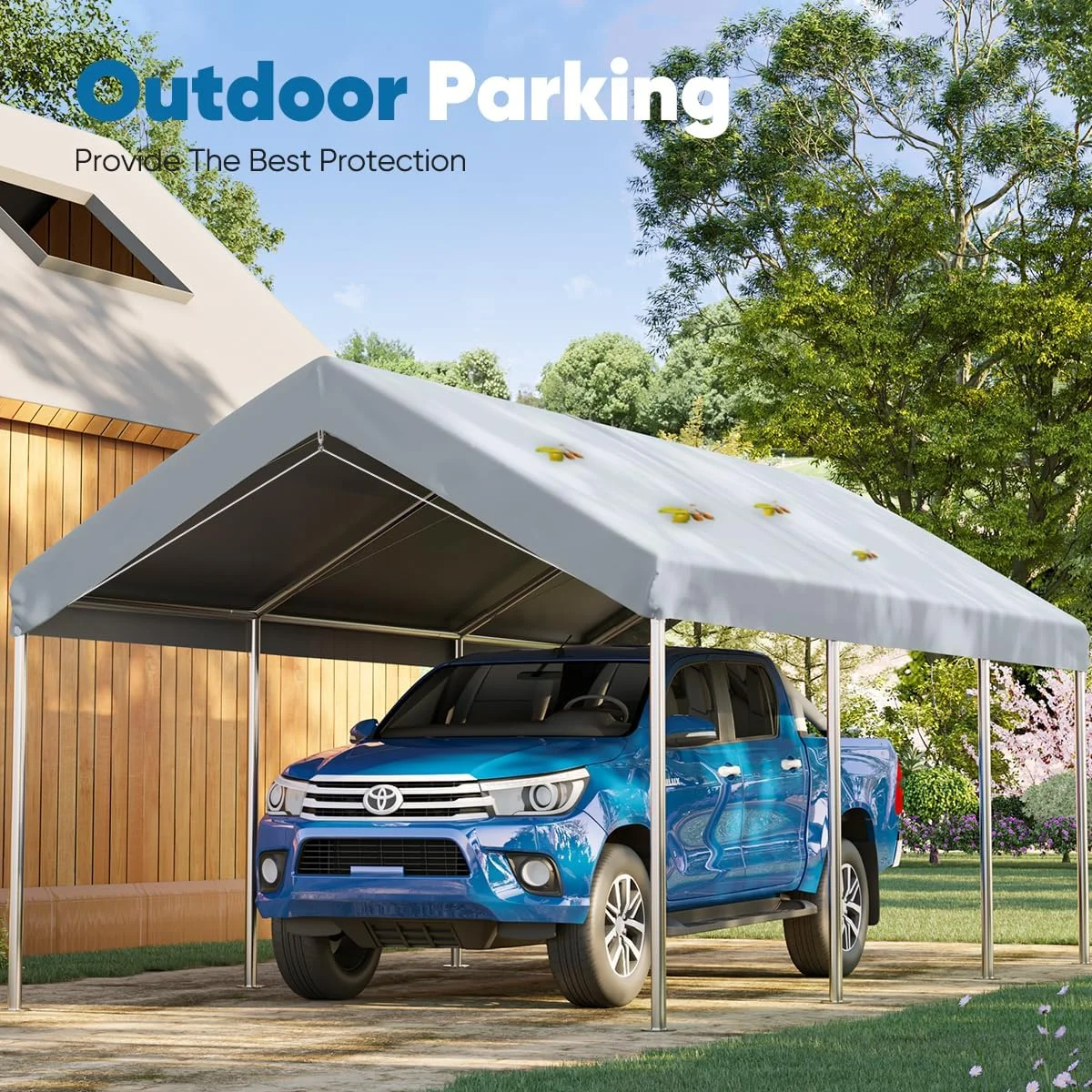Quictent 10?x 20?x 8.7?Silver Gray Carport - image 7