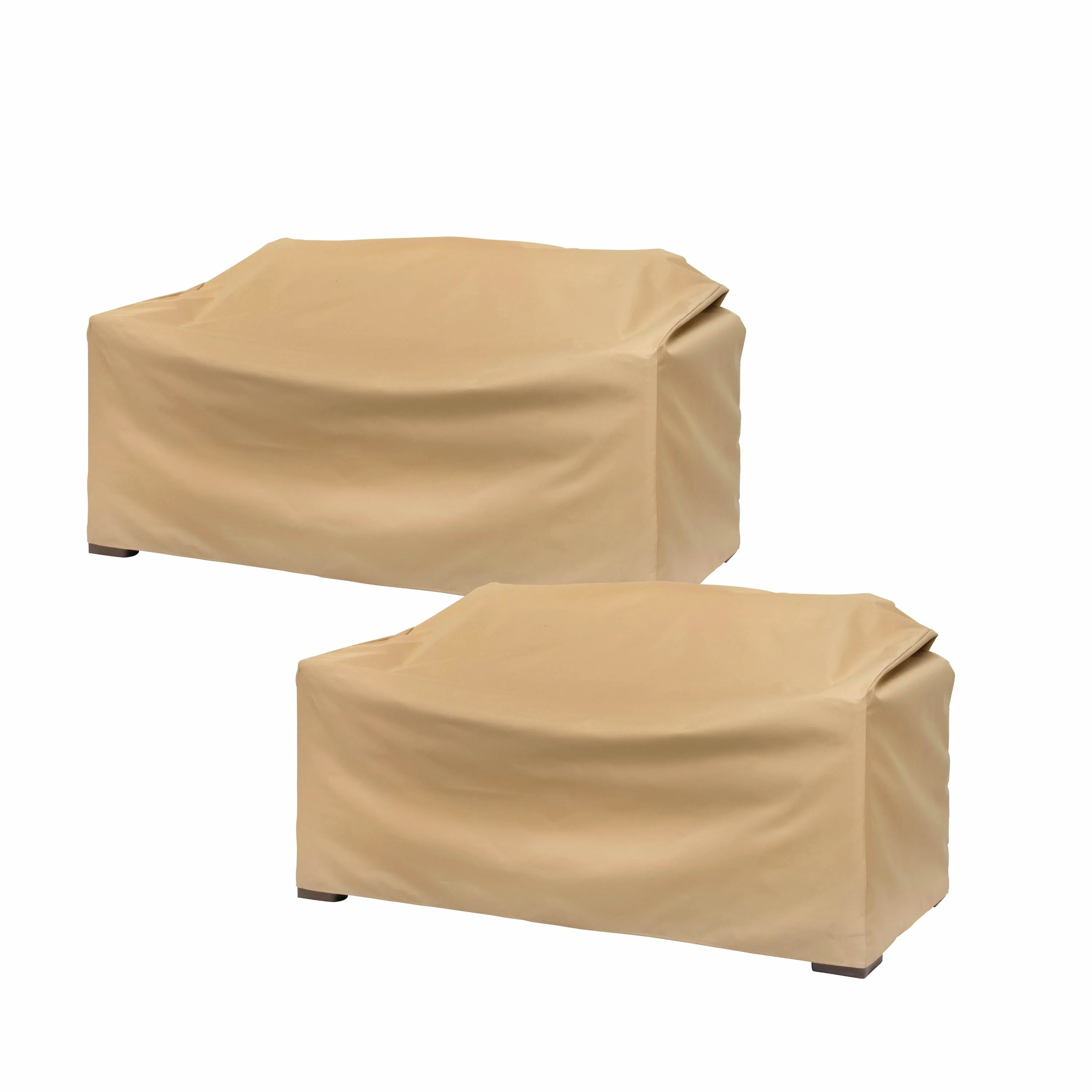 Modern Leisure Basics Patio Loveseat Cover, 2-Pack, 55"L X 33"W X 38"H, Khaki - image 1