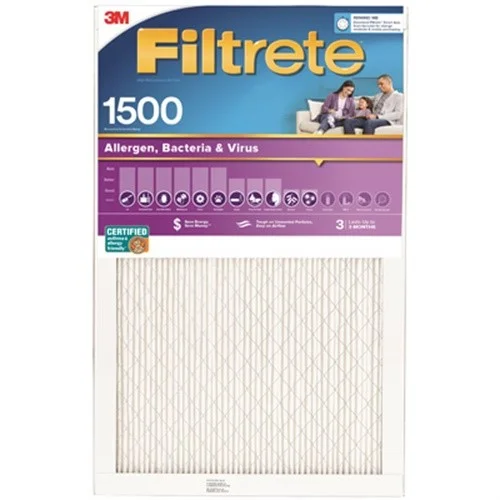Filtrete 20 in. W X 20 in. H X 1 in. D 1500 MPR Pleated Allergen Air Filter 1 pk - image 2