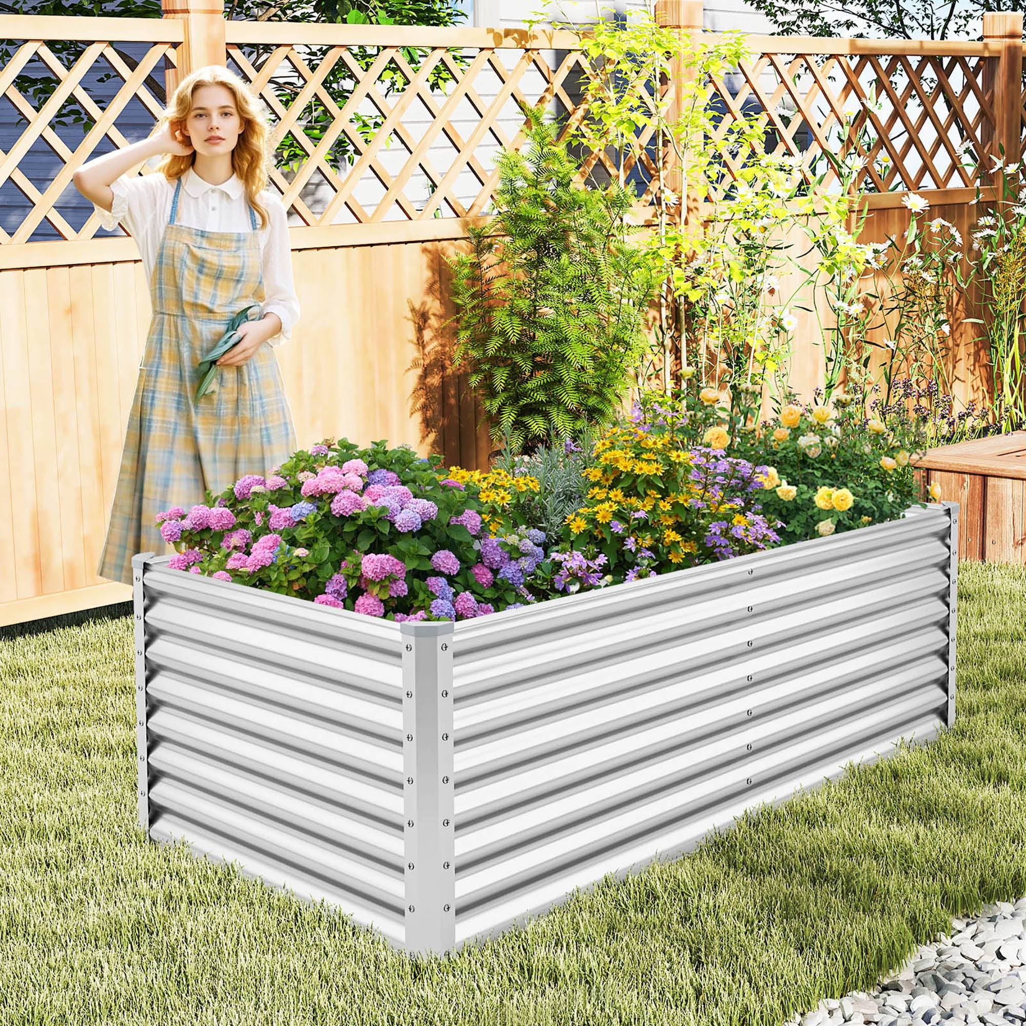 Gymax Raised Garden Bed Large Metal Planter Box Kit for Vegetable Herb 6' x 3' x 2' - image 2