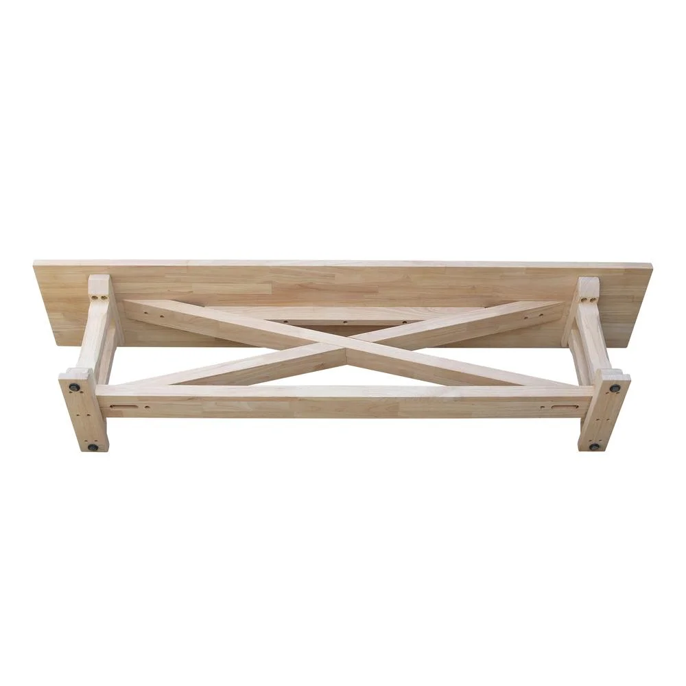 Double X-Back Bench With Arms and Shelf - image 4