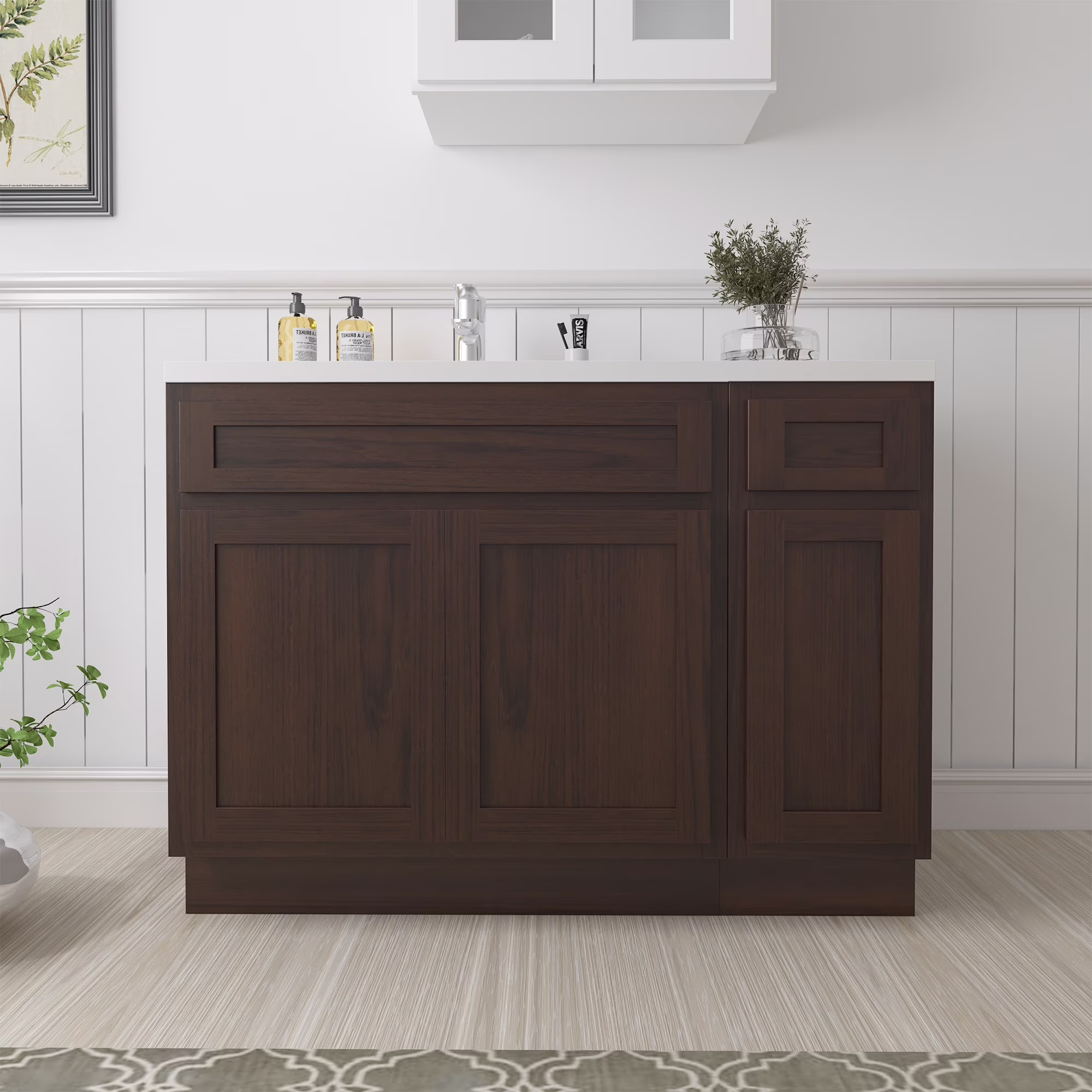 45 in. W x 21 in. D x 32.5 in. H Bath Vanity Cabinet without Top in Brown - image 1