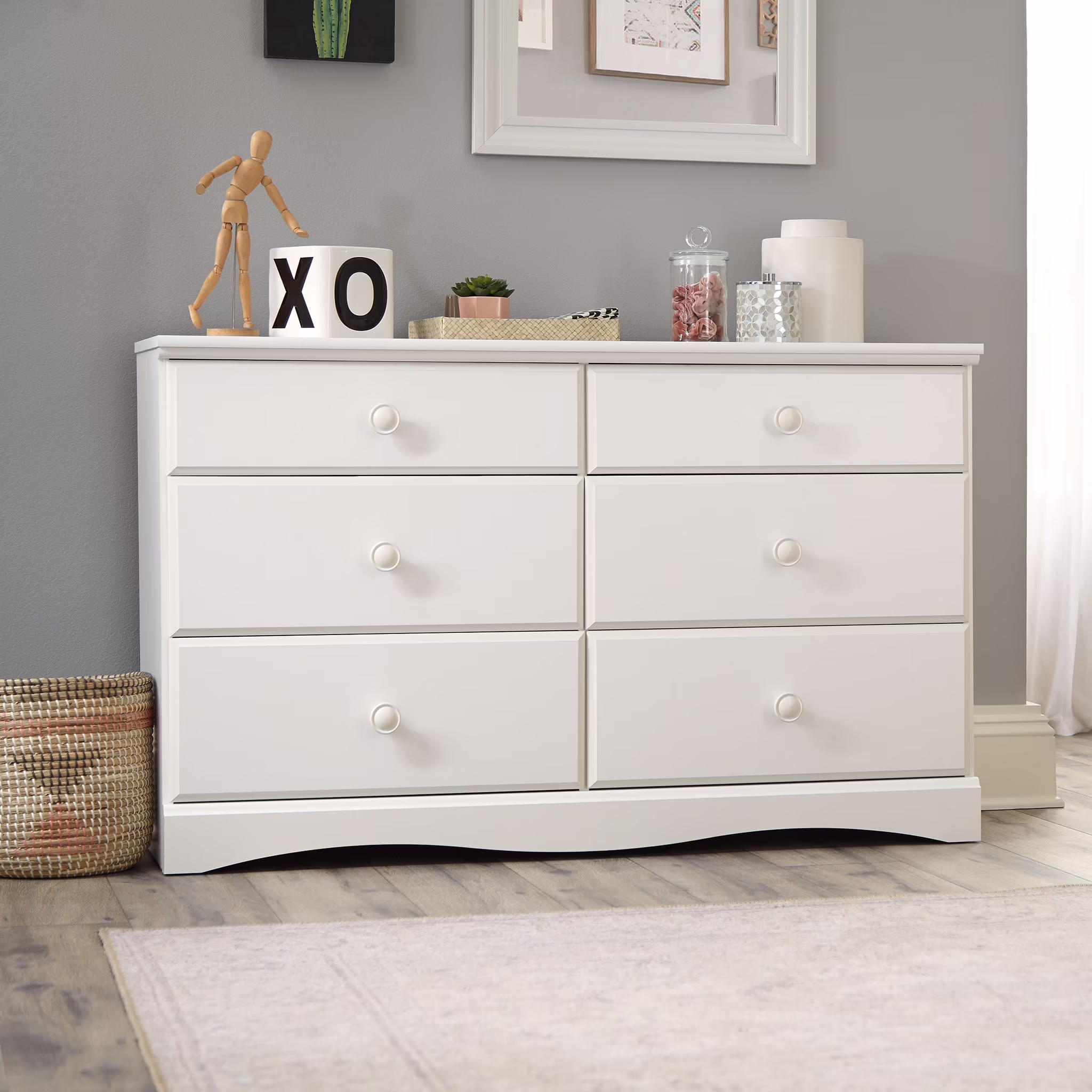 Mainstays Storybook Soft White Dresser, 49.13" L x 16.22" W x 30.24" H - image 1
