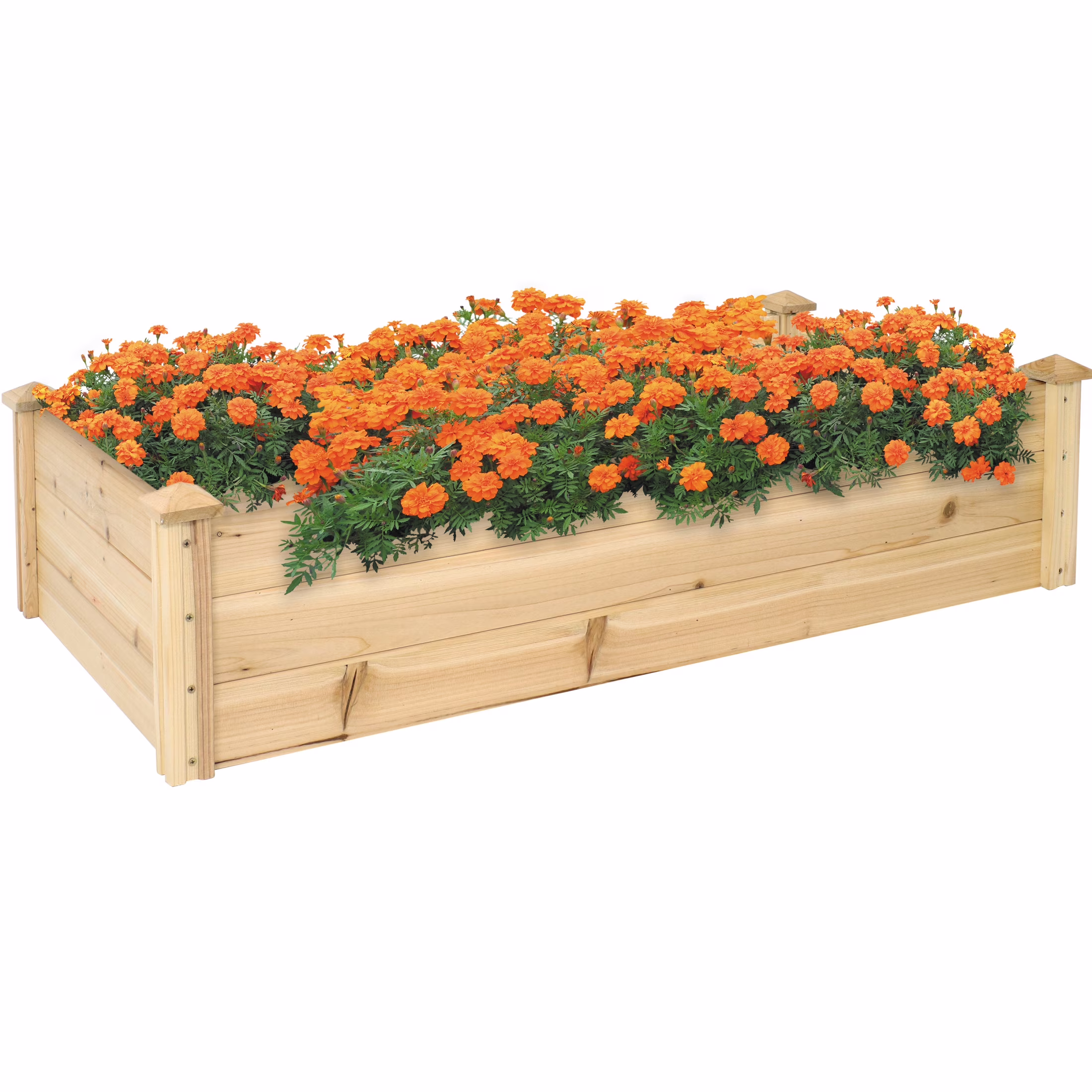 Sunnydaze 24" x 48.25" x 12.25" Rectangular Natural Wooden Outdoor Raised Garden Bed - image 1