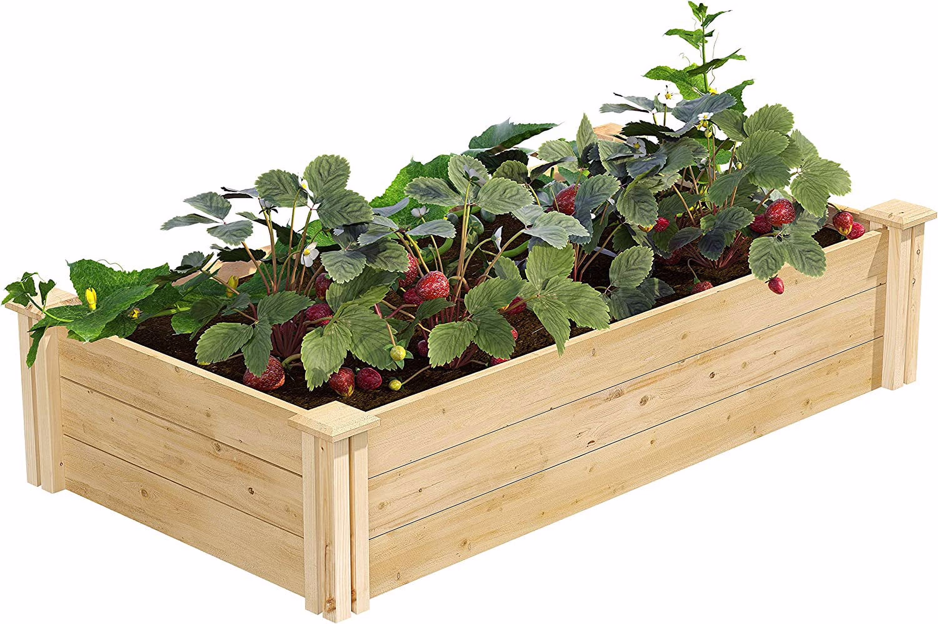Original Cedar Raised Garden Bed, 2' x 4' x 10.5" - Made in with North Cedar - image 1