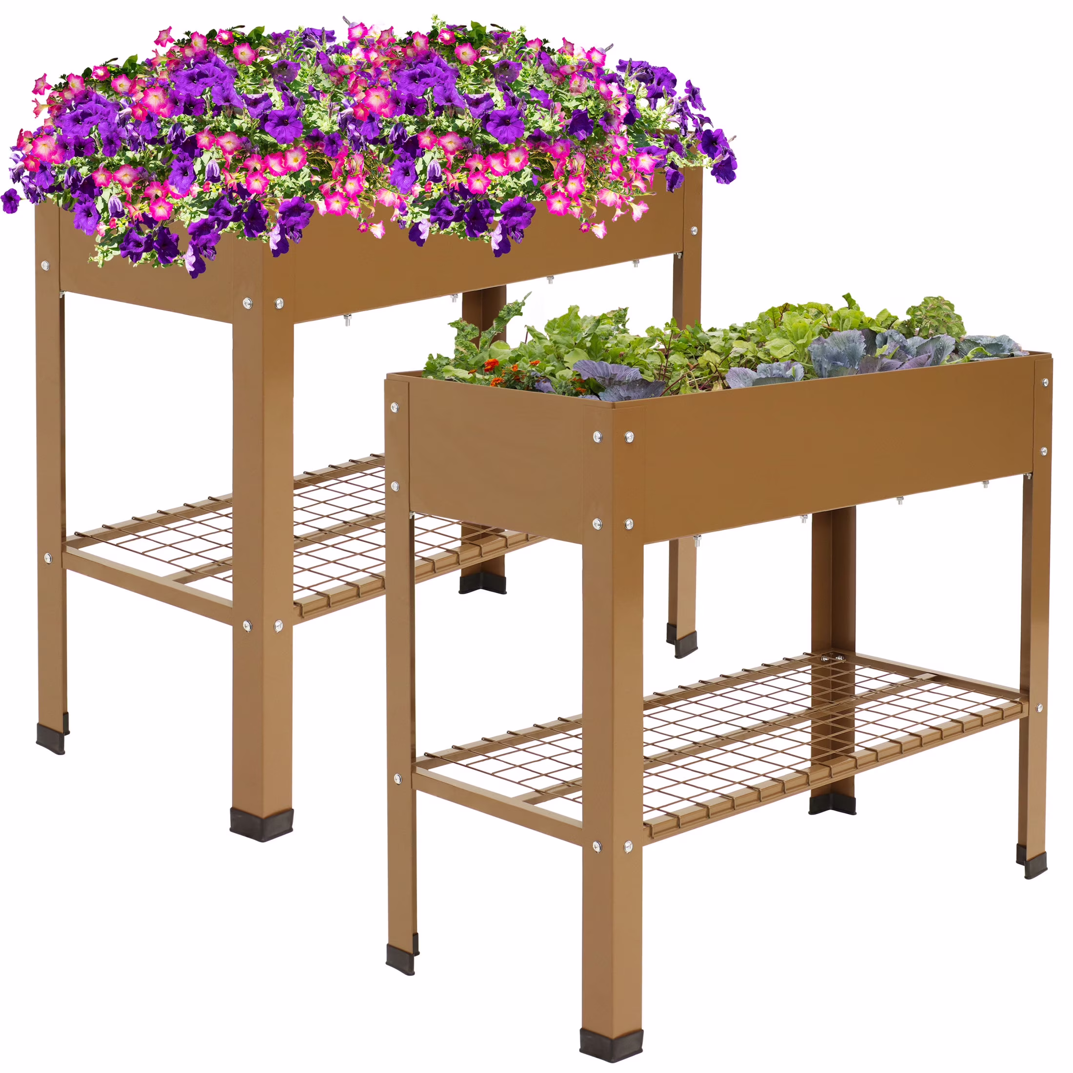 Sunnydaze 35.75" x 16" x 31.75" Black Galvanized Steel Raised Garden Bed, Set of 2 - image 3