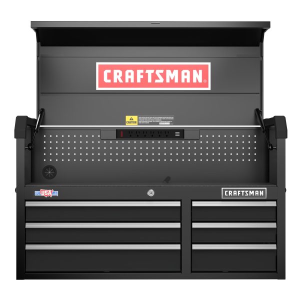 CRAFTSMAN 40.5-Inch 6-Drawer Steel Tool Chest with Power Strip, Pegboard Storage & Soft-Close Drawers - product image 2