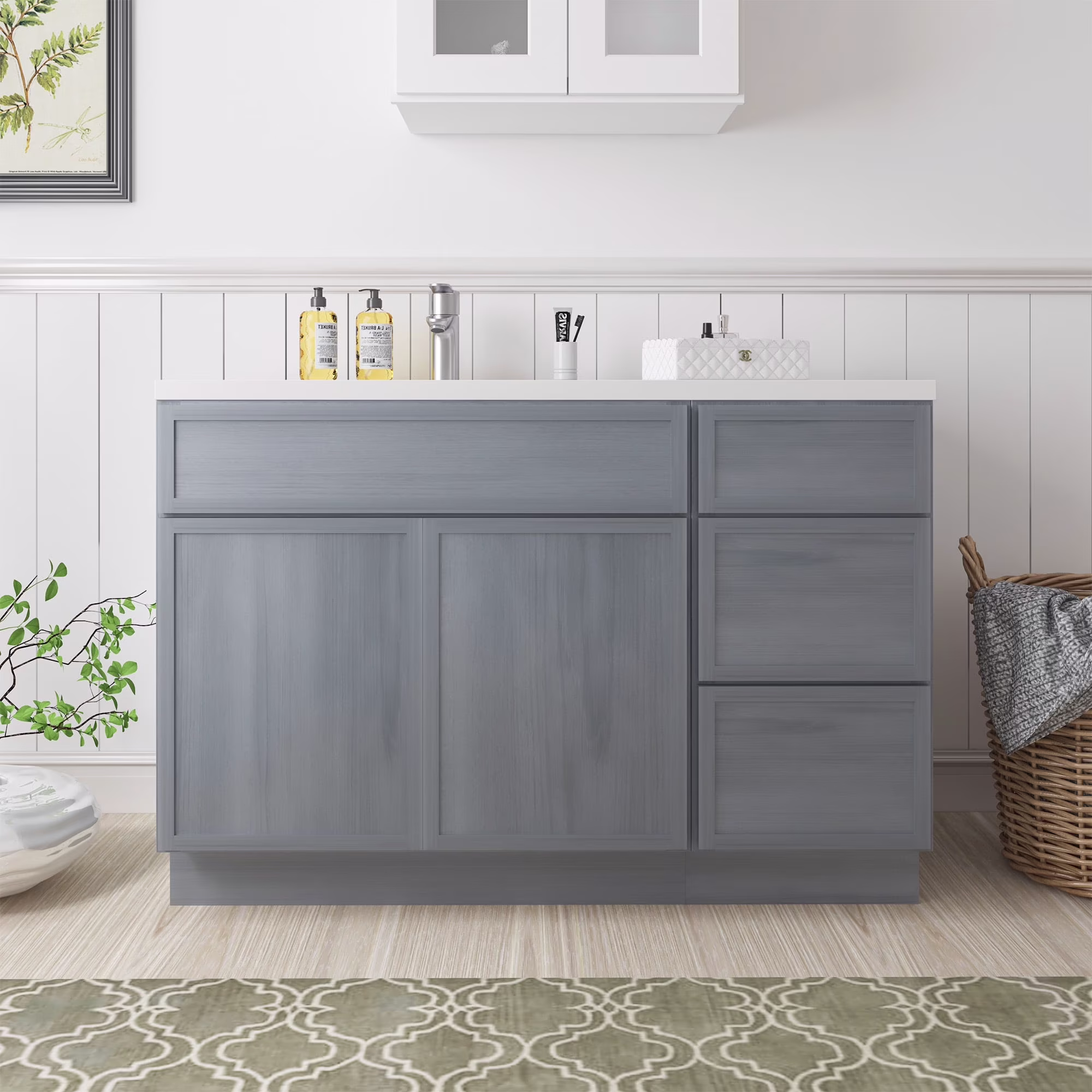 45 in. W x 21 in. D x 32.5 in. H Bath Vanity Cabinet without Top in Gray - image 3