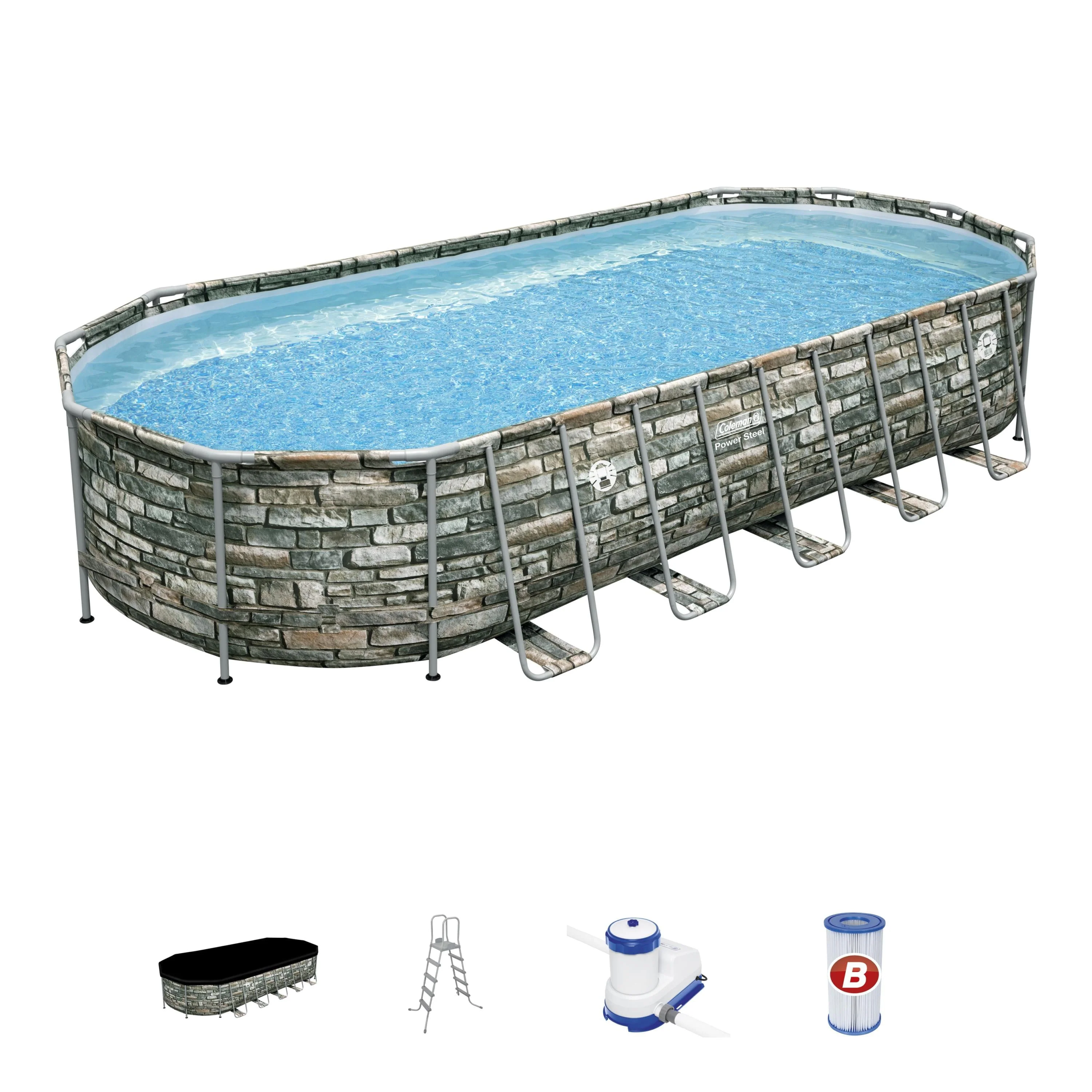 Coleman Power Steel 26 x 12 x 52 Oval Above Ground Pool Set - image 6