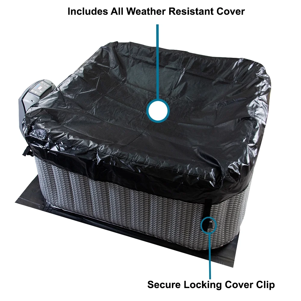Avenli 4-Person Inflatable Square Spa, Silver Birch, 58" x 58" x 25" - image 7