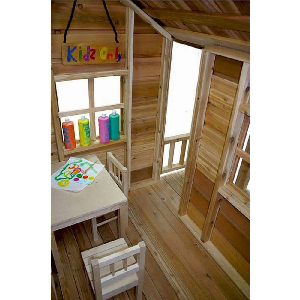 Little Squirt 6x6 ft Cedar Wooden Playhouse for Kids, Outdoor Backyard Playhouse with Dutch Door, Screened Windows & Floor Included - product image 9