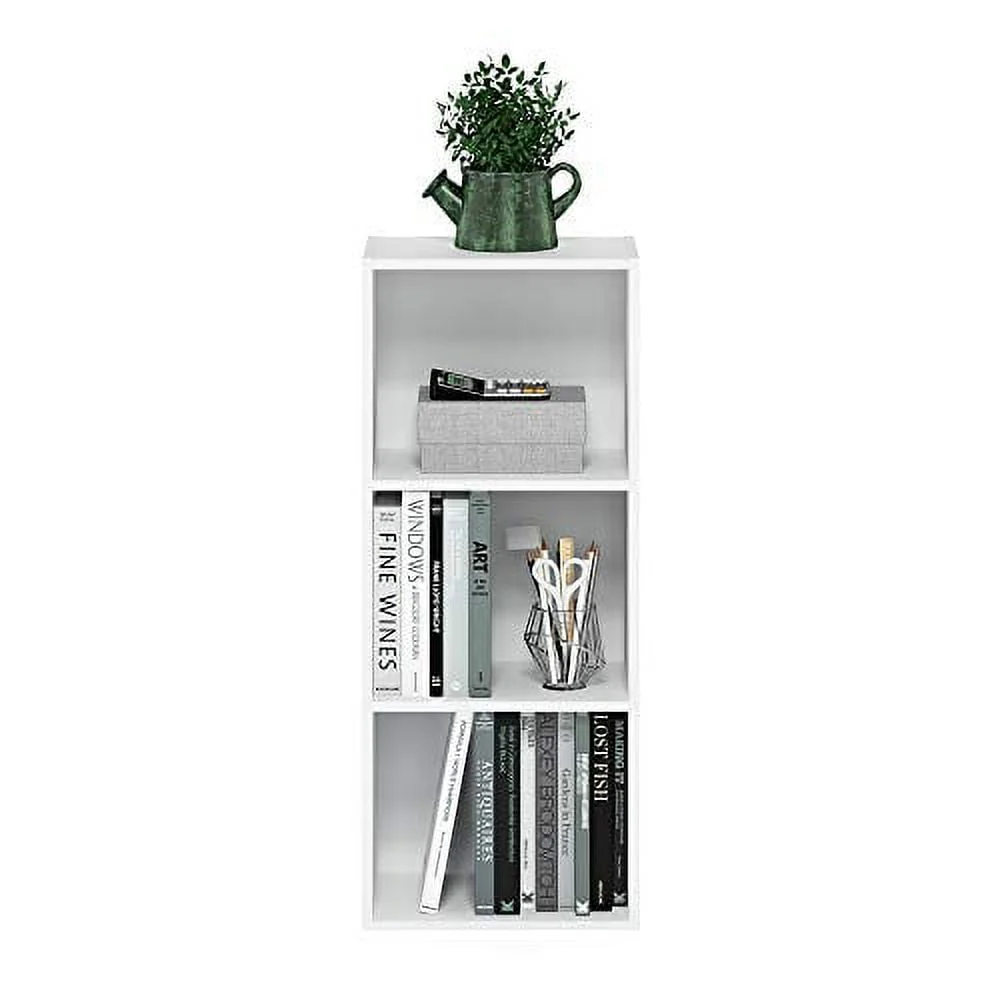 Furinno 11003WH 3 - Tier Open Shelf Bookcase, White Color - 12" W x 31.5" H x 9.3" D - image 6