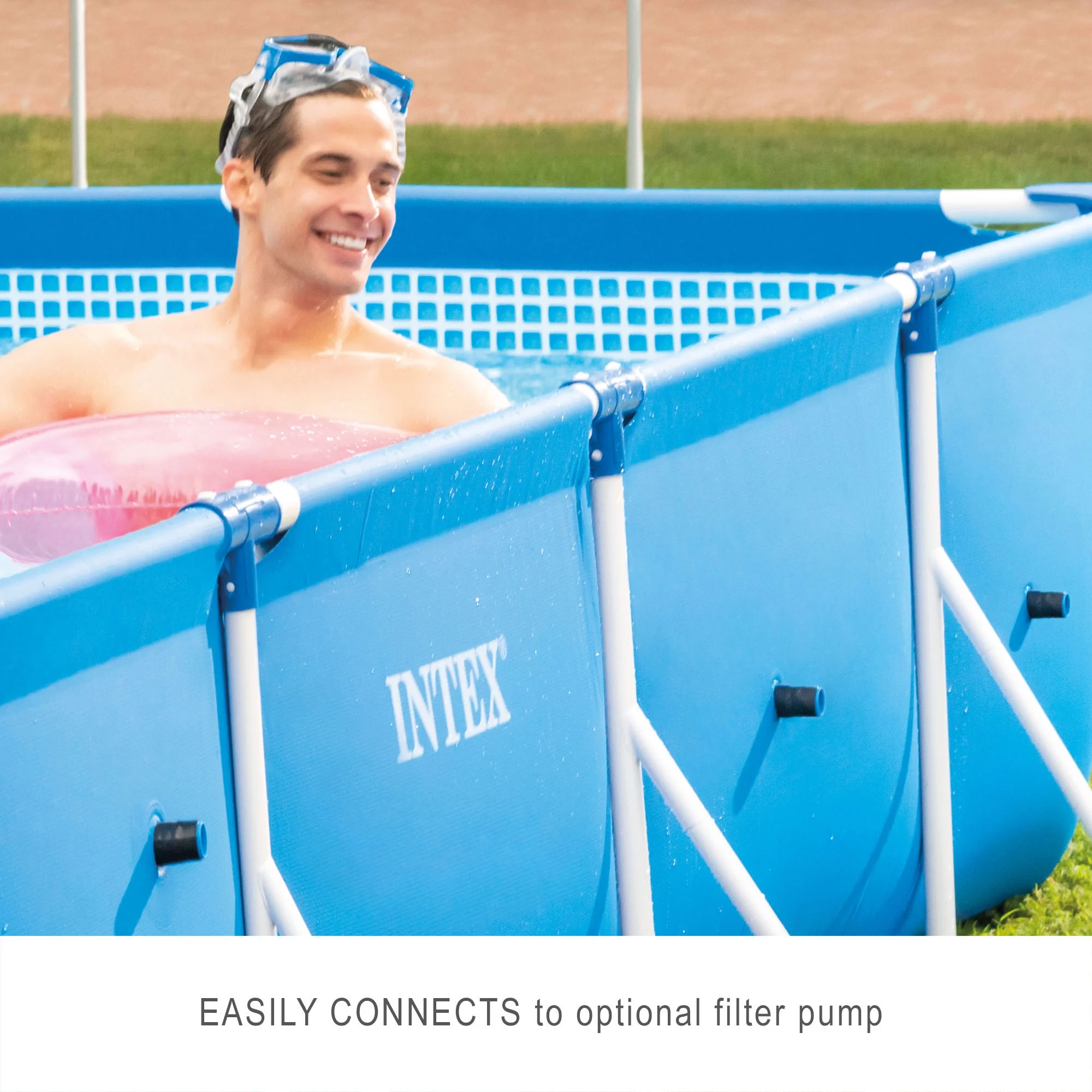 Open Box Intex 14.75ft x 7.3ft x 33In Rectangular Frame Above Ground Pool - image 2