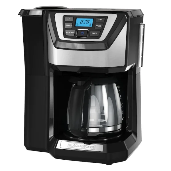 12-Cup Programmable Coffee Maker with Built-In Grinder, Stainless Steel Drip Coffee Machine with Auto Brew - product image 1