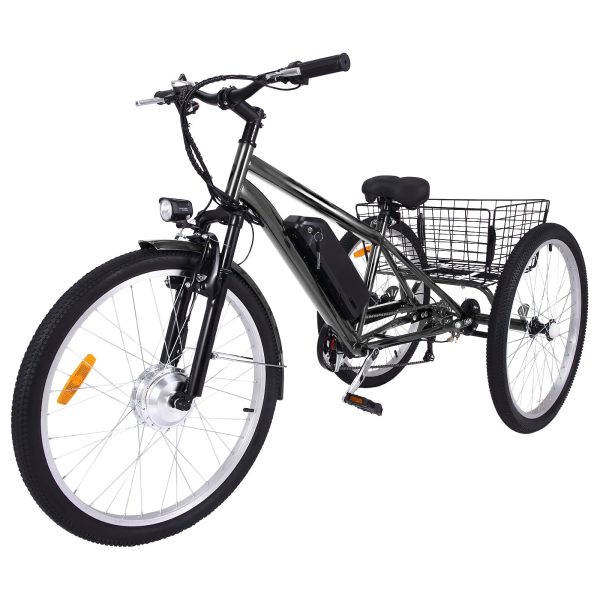 26 Inch Electric Bike for Adults - 7 Speed E-Bike with Basket and Disc Brakes - product image 1