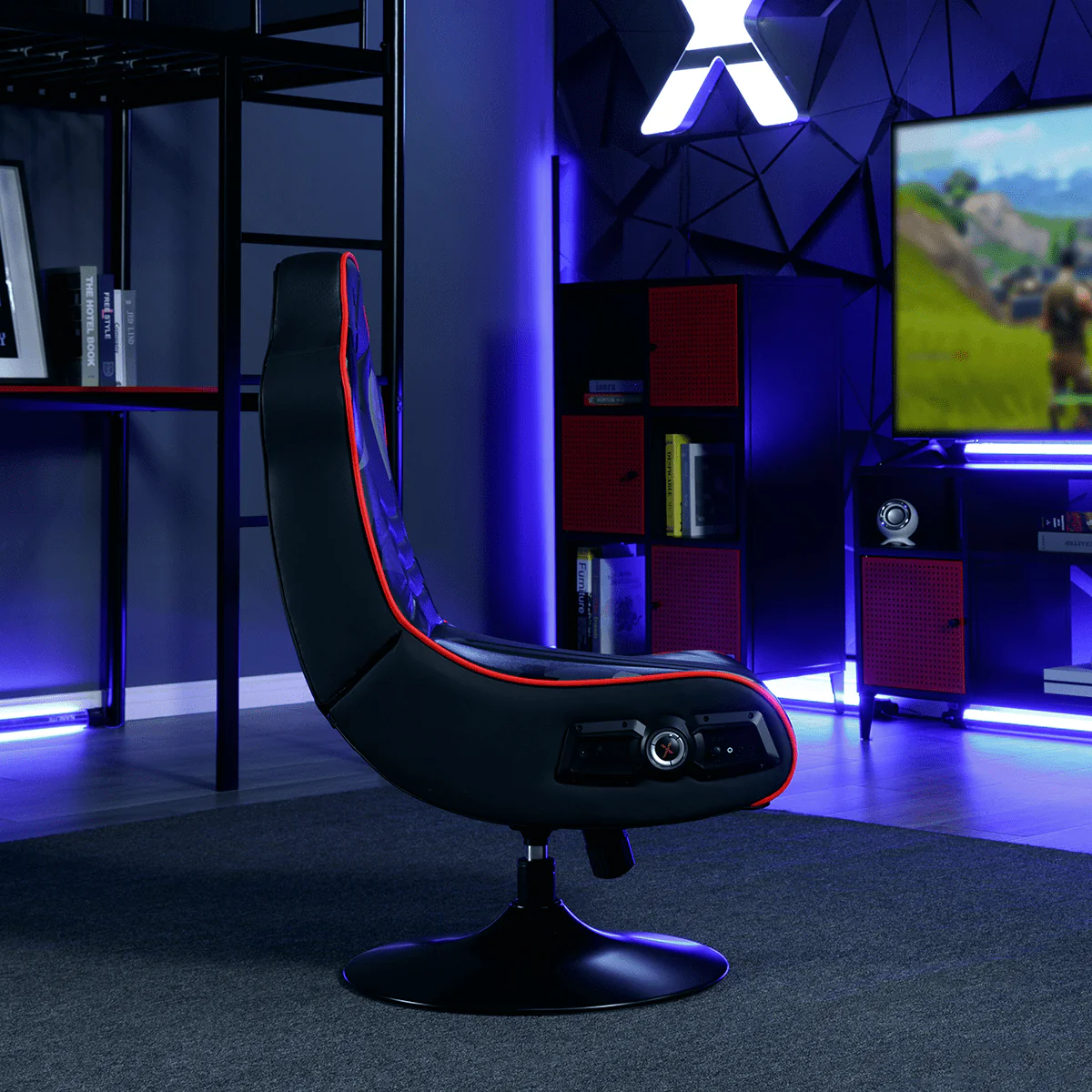 X Rocker Bolero Jr 2.1 Audio Pedestal Gaming Chair, Black PU 26.77" x 24.41" x 36.81" - image 4