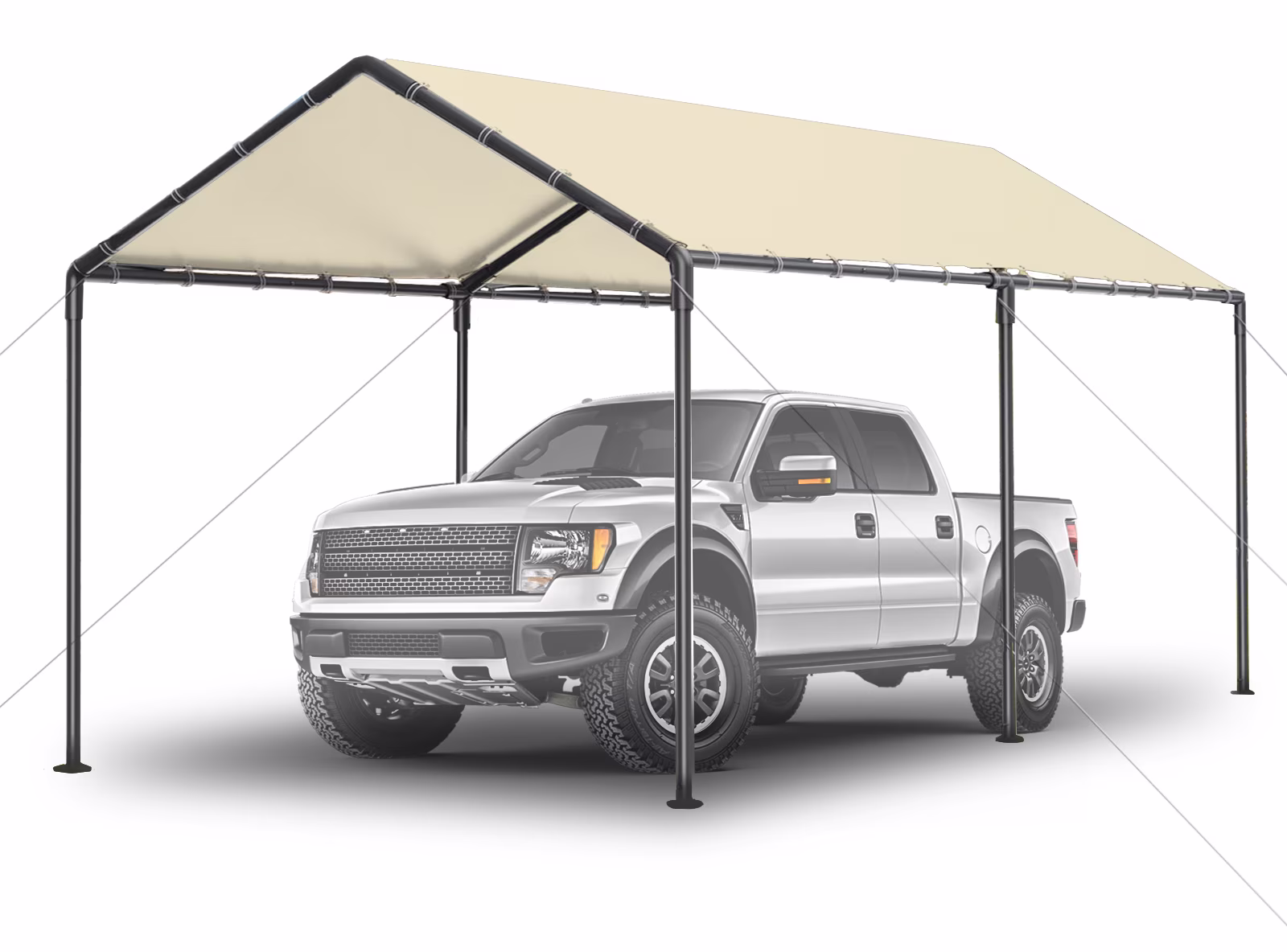 TANGJEAMER 10.00 x 20.00 x 9.20 Feet Beige Carport - image 1