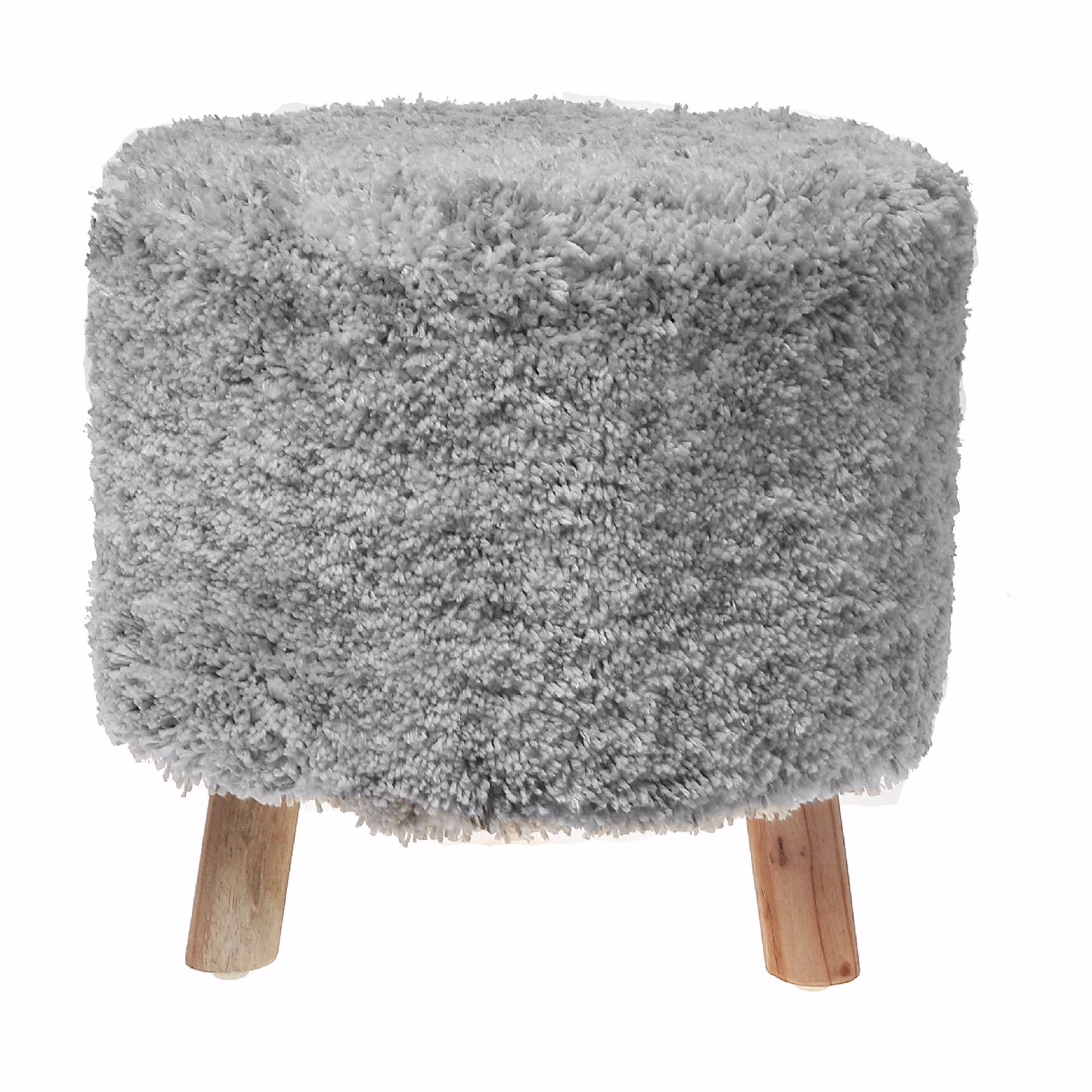 Maison Concepts Long Sag Handwoven Pouf Wooden Stand Light Grey (Multi) 40" X 40" X 40" - image 3