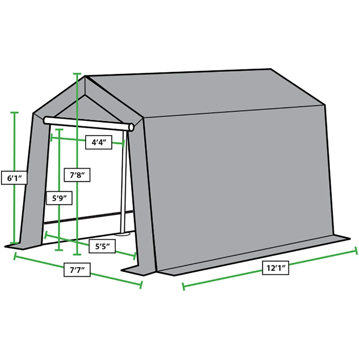 King Canopy 7 ft x 12 ft x 6.5 ft Silver Carport - image 3