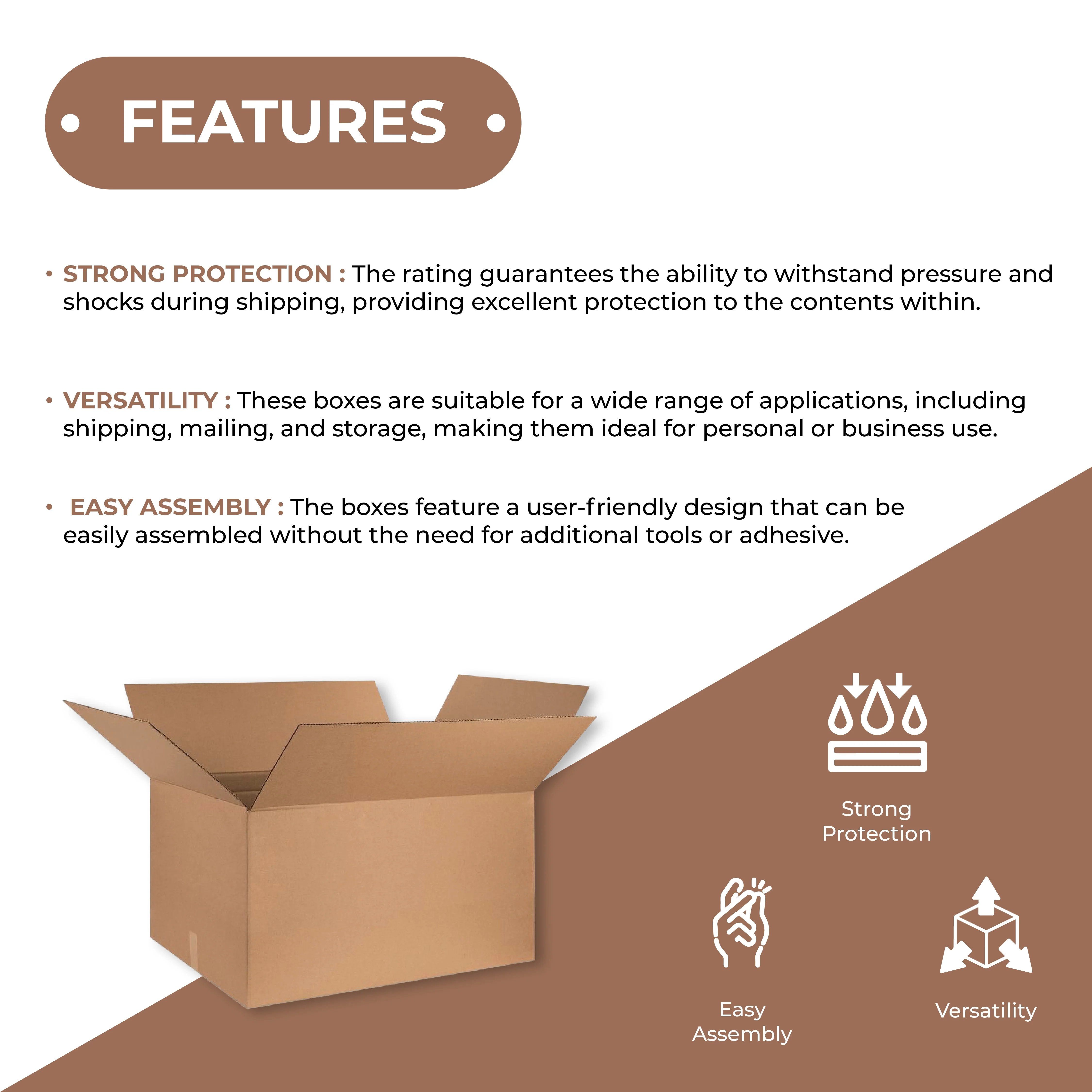 ShippingSuppliesByMail Corrugated Boxes, ECT-32, Extra Strength, Recycled, 24 x 15 x 12 Inches, Brown, Pack of 20 - image 4