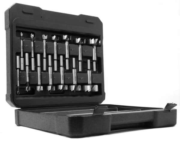 14-Piece Forstner Drill Bit Set, 2-Inch Woodboring Bits with 3/8-Inch Shank and Storage Case - product image 1