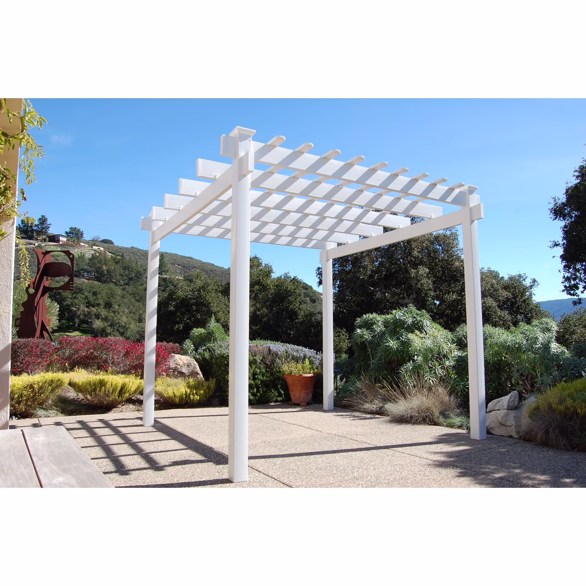 DuraTrel Princeworth 106" W x 106"D x 96"H White Vinyl Pergola - image 1