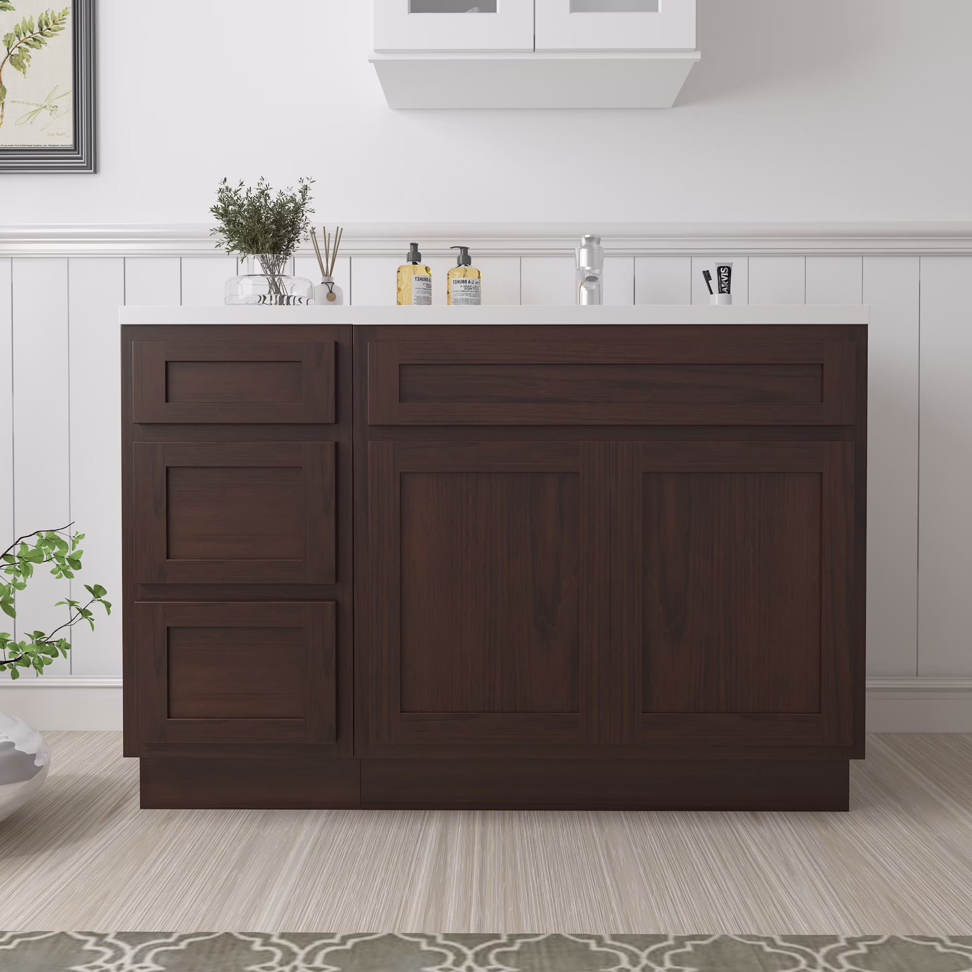 45 in. W x 21 in. D x 32.5 in. H Bath Vanity Cabinet without Top in Gray - image 4