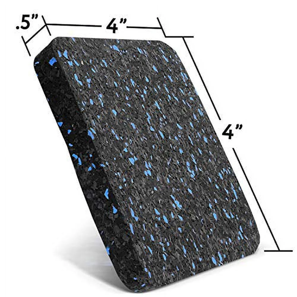 Impresa 6-Pack Rubber Exercise Equipment Mat 4" x 4" x 0.5" Pads - image 3