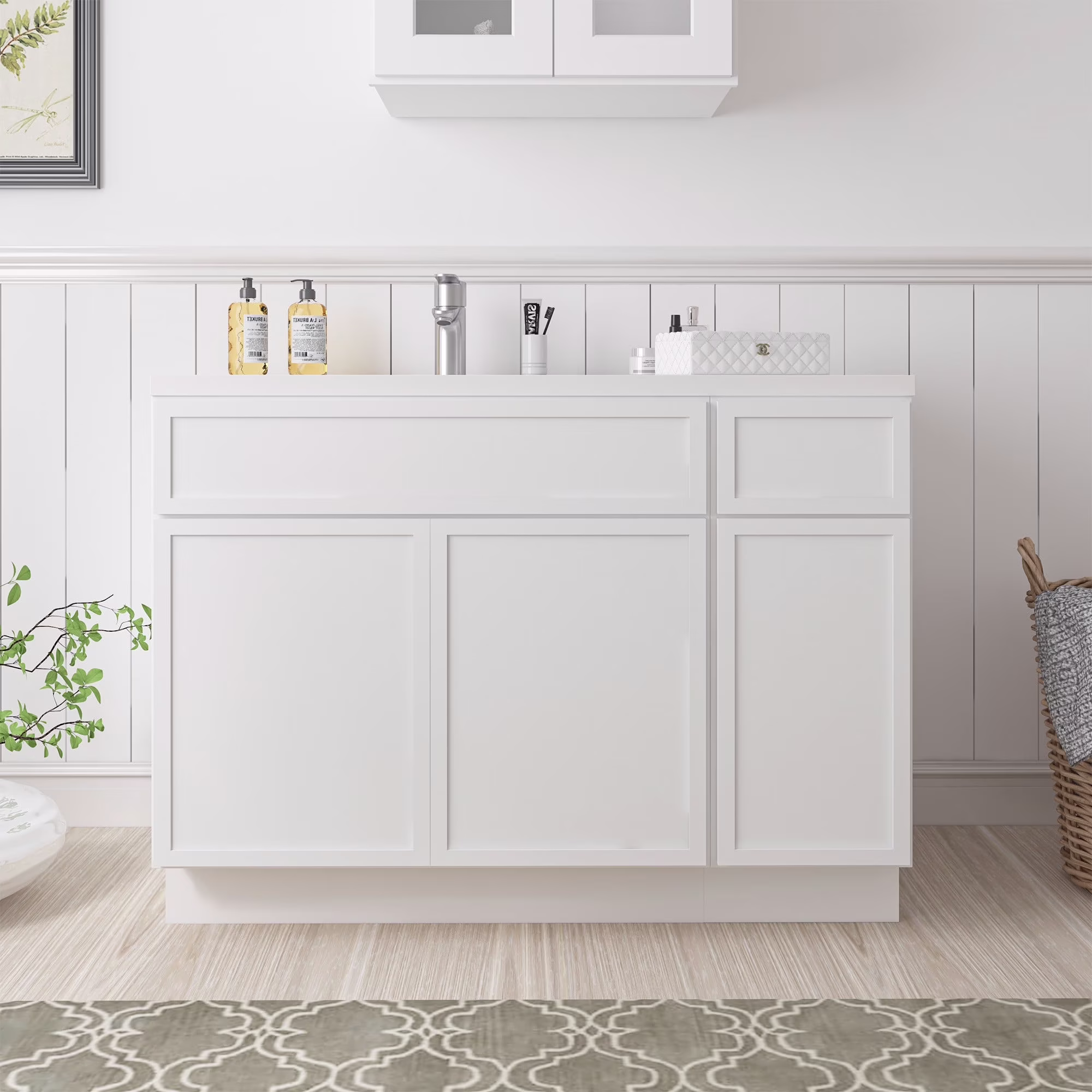 45 in. W x 21 in. D x 32.5 in. H Bath Vanity Cabinet without Top in Brown - image 4