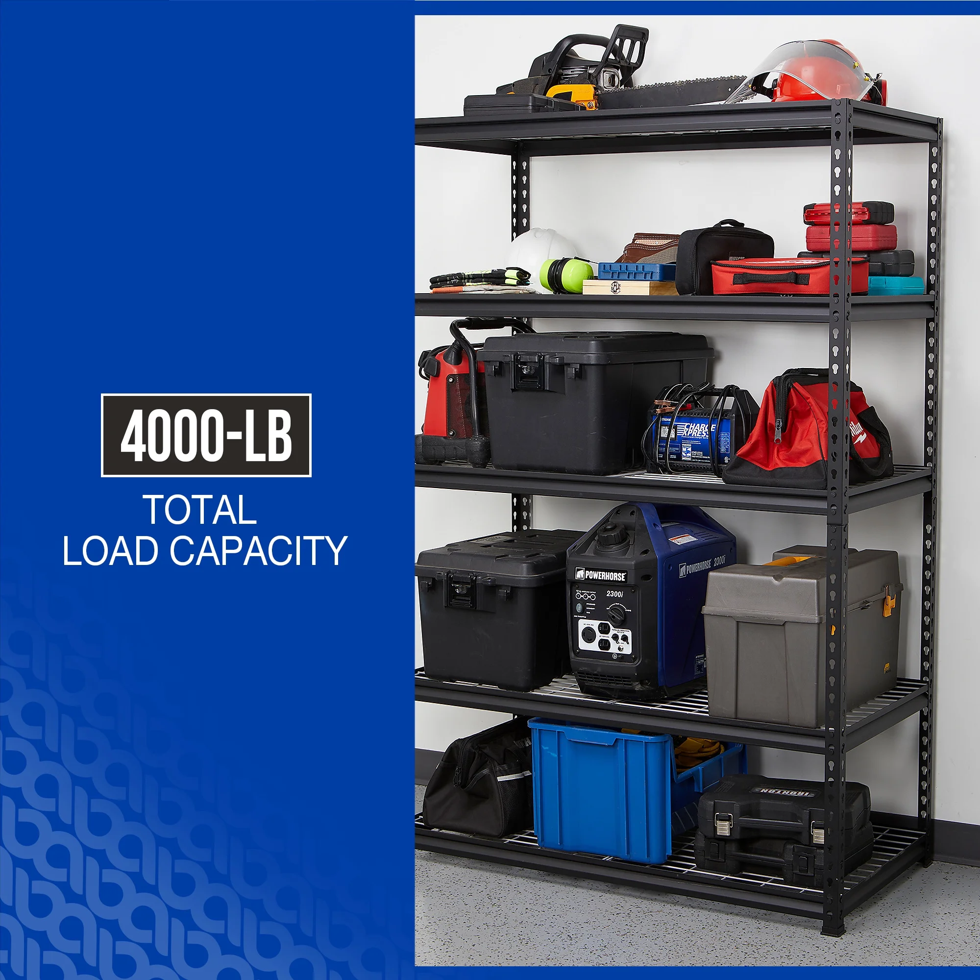 Strongway Heavy-Duty Wire Shelving Unit, 5 Shelves, 4000-Lb. Capacity, 36in.W x 18in.D x 72in.H - image 8