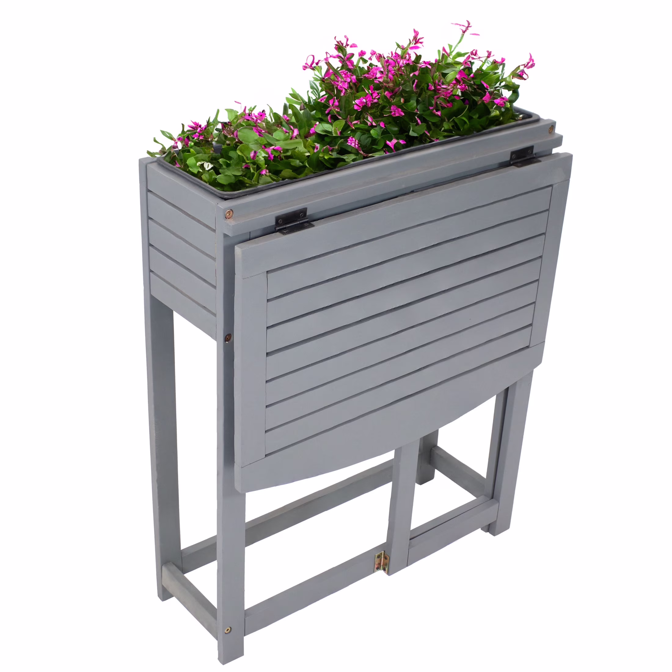 Sunnydaze 24.25" x 25" x 30.5" Natural Acacia Wood Rectangular Raised Garden Bed with Shelf - image 3