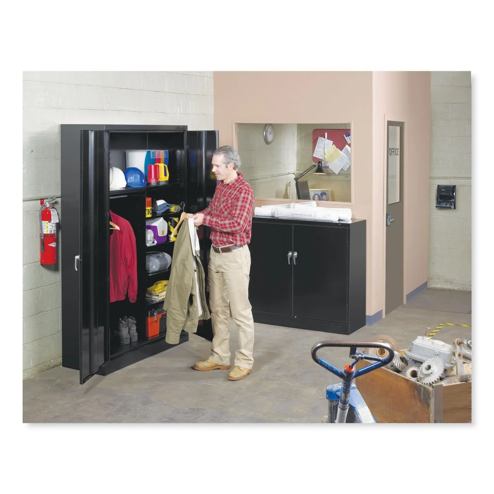 Tennsco J2478SU-LGY 48 in. x 24 in. x 78 in. Assembled Jumbo Combination Steel Storage Cabinet - Light Gray - image 3