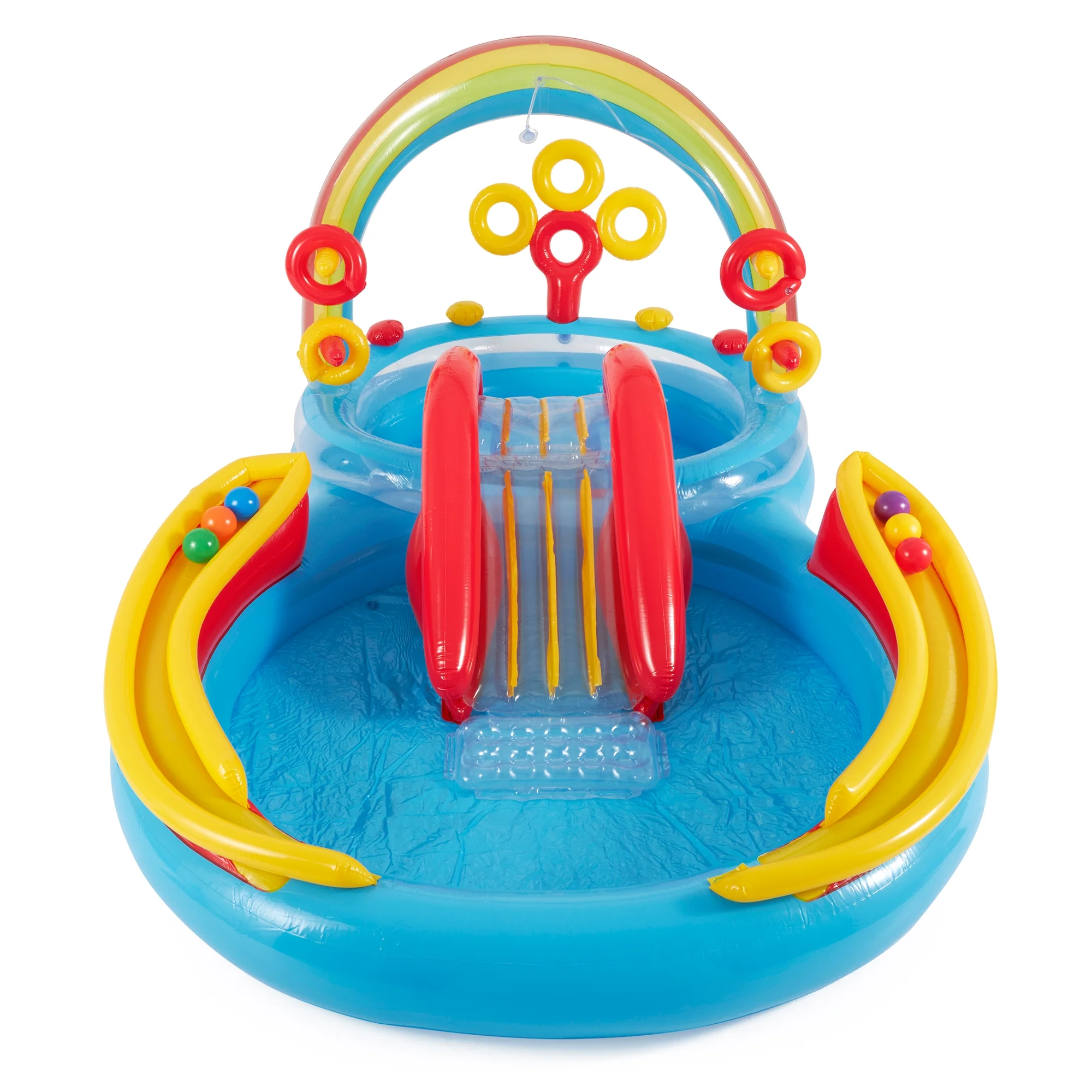 Intex 8ft x 6.25ft x 43in Dinosaur Play Pool & Inflatable Rainbow Play Pool - image 6