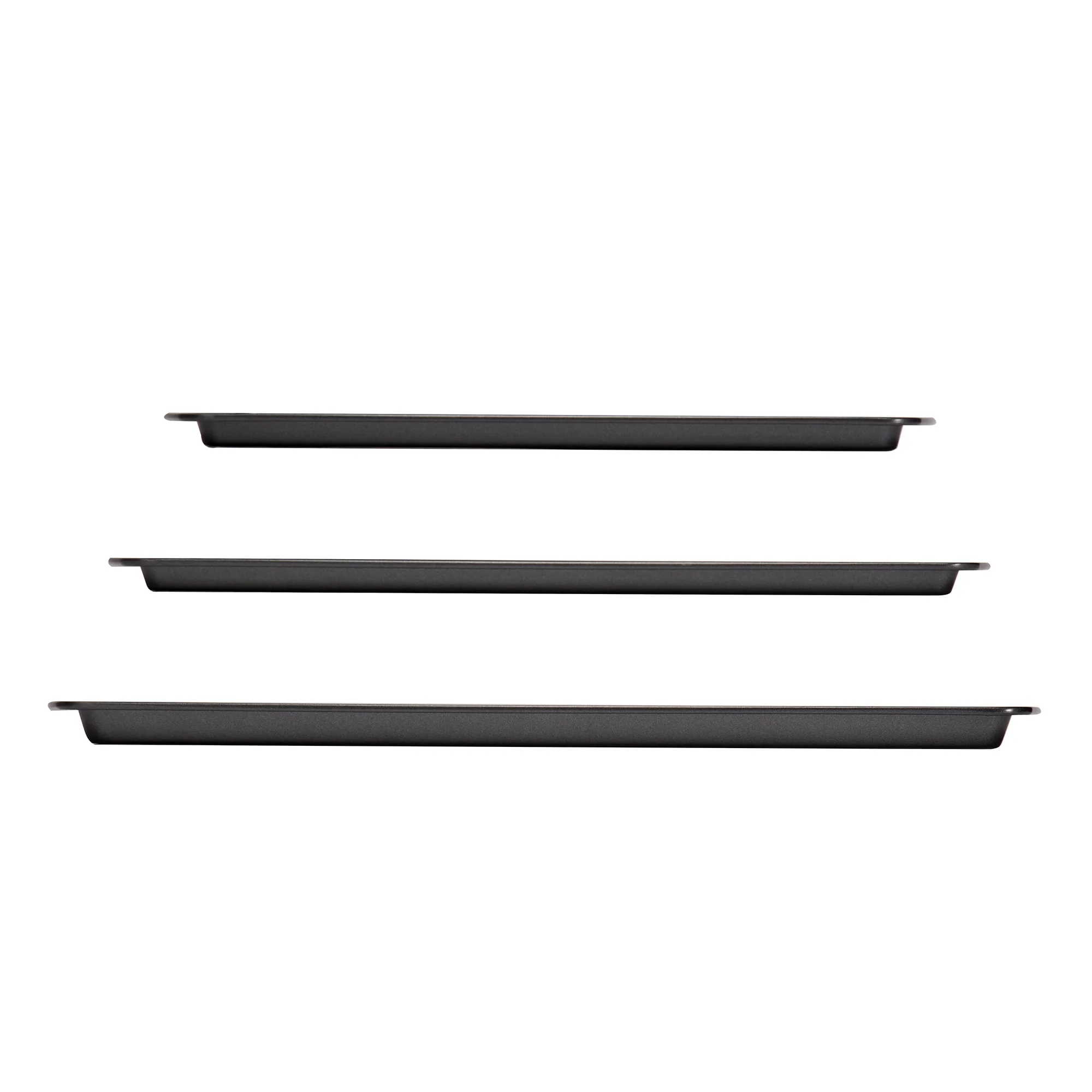 Mainstays 3PC Nonstick Cookie Set, 11.2" x 17.2", 10.2" x 15.2", 9.2" x 13.2", Gray - image 7
