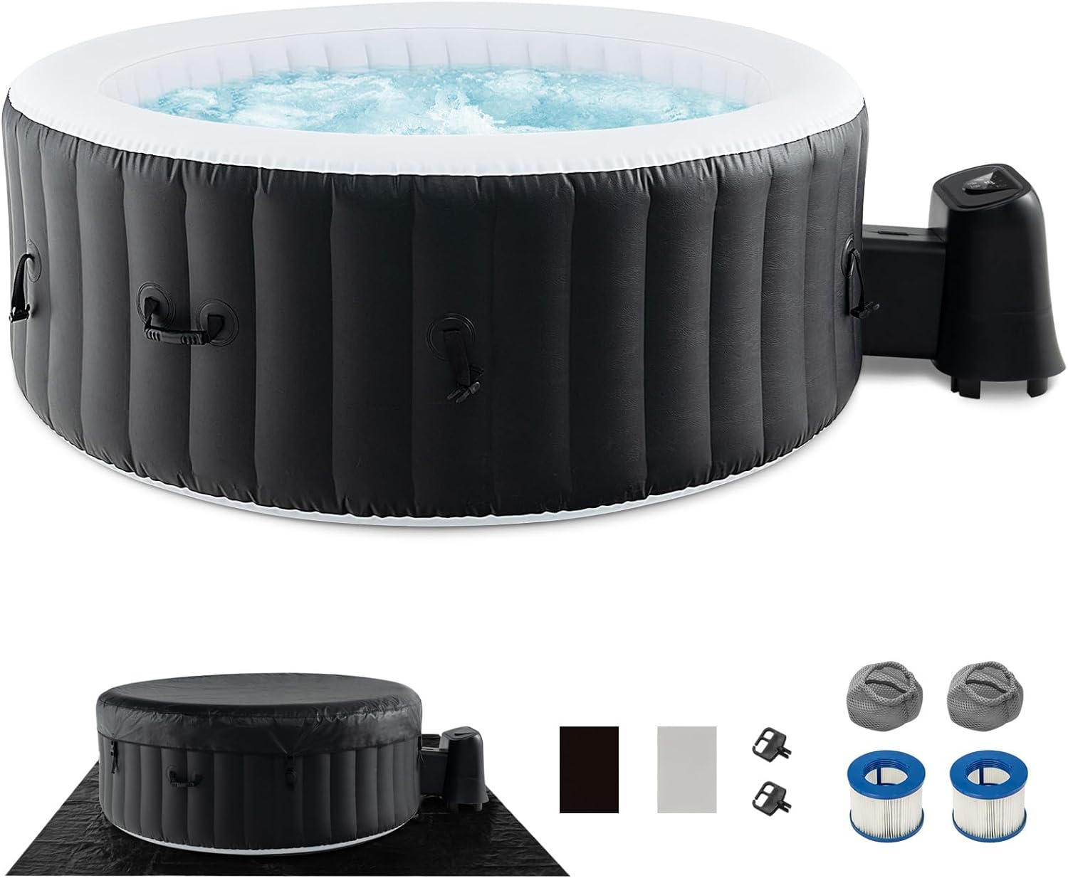 4-6 Person Inflatable Hot Tub Spa - 130 Air Jets Bubble Massage Portable Outdoor Jacuzzi with Heater - product image 2