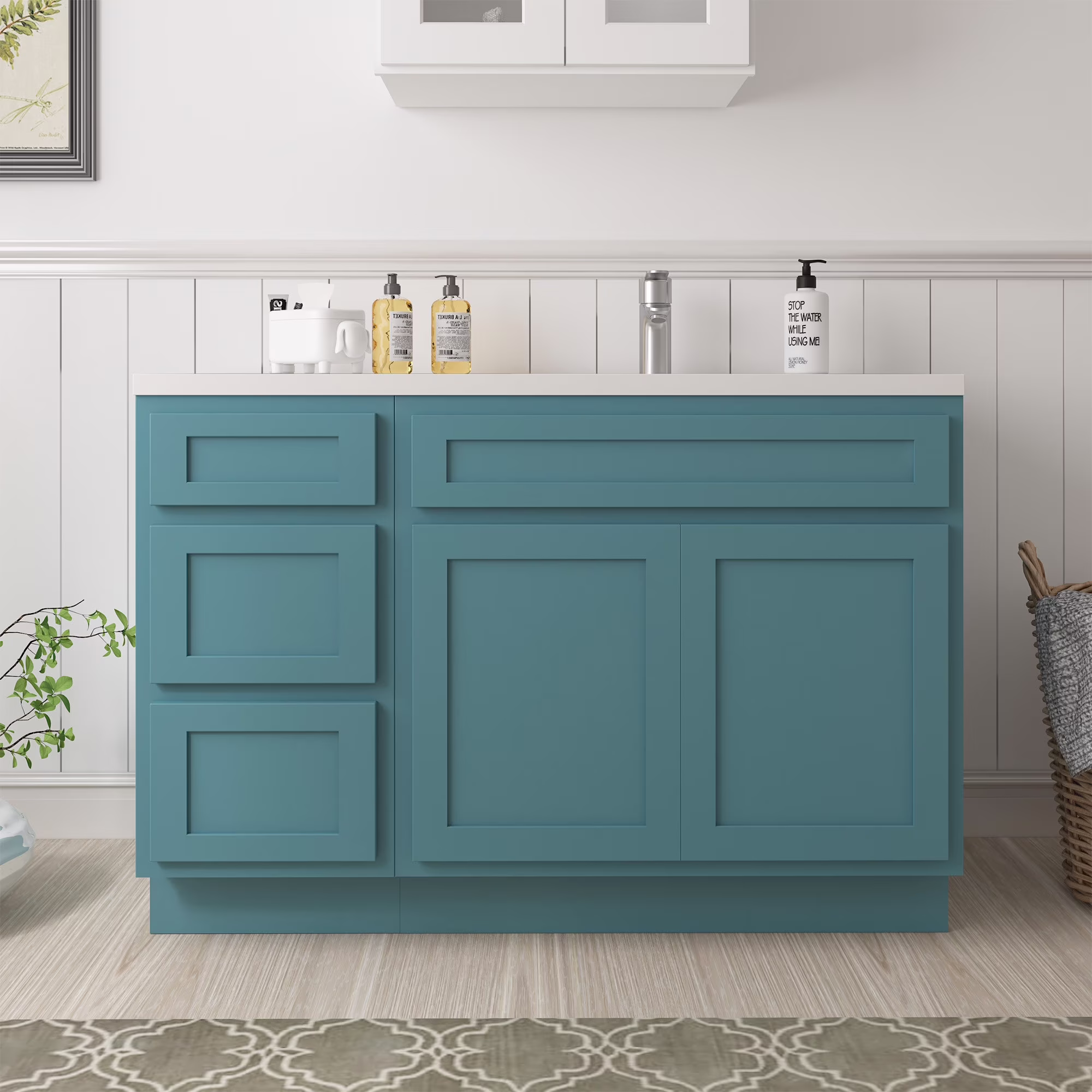 45 in. W x 21 in. D x 32.5 in. H Bath Vanity Cabinet without Top in Gray - image 7