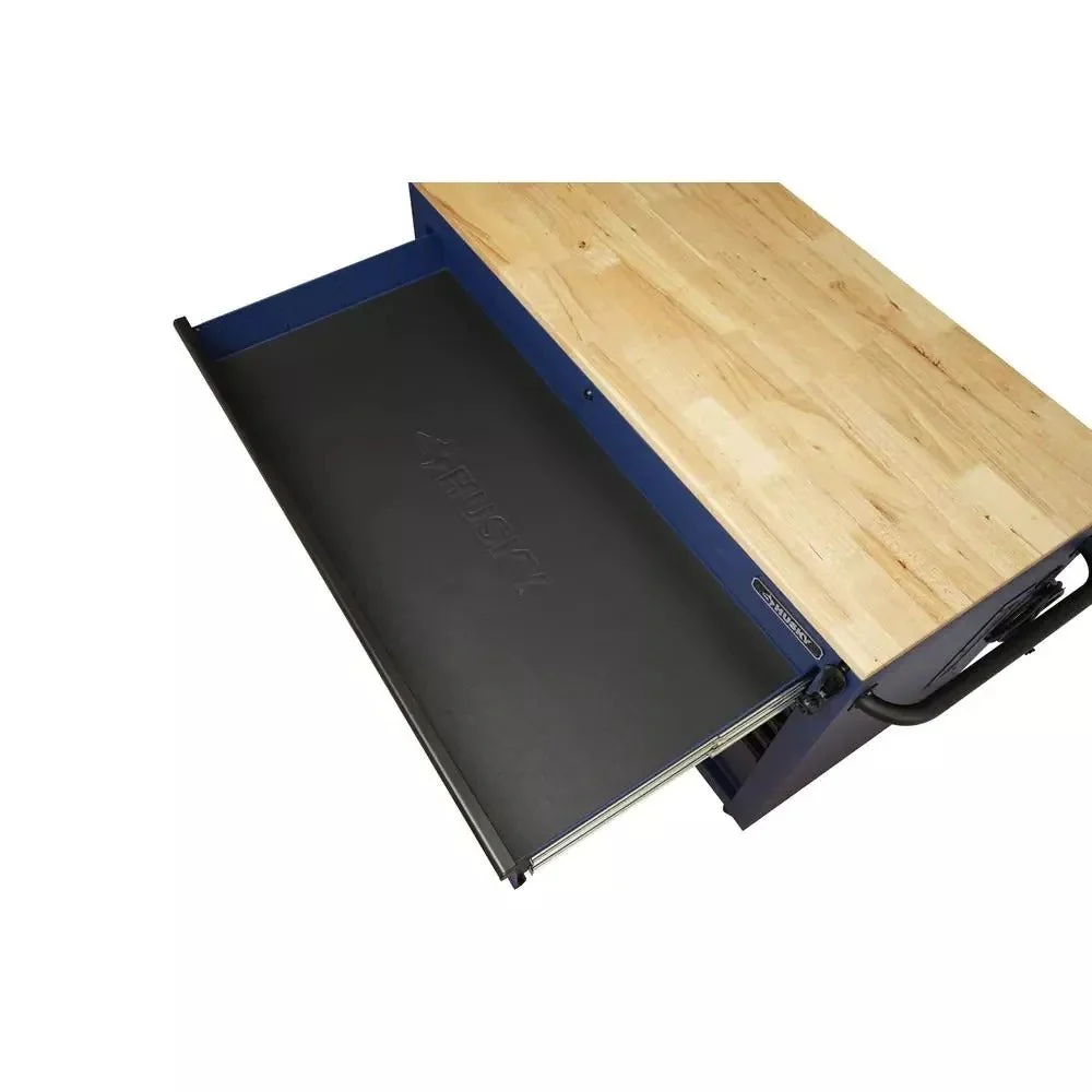 52-Inch 9-Drawer Mobile Workbench with Adjustable Height Wood Top, Heavy Duty Rolling Tool Cabinet - product image 9